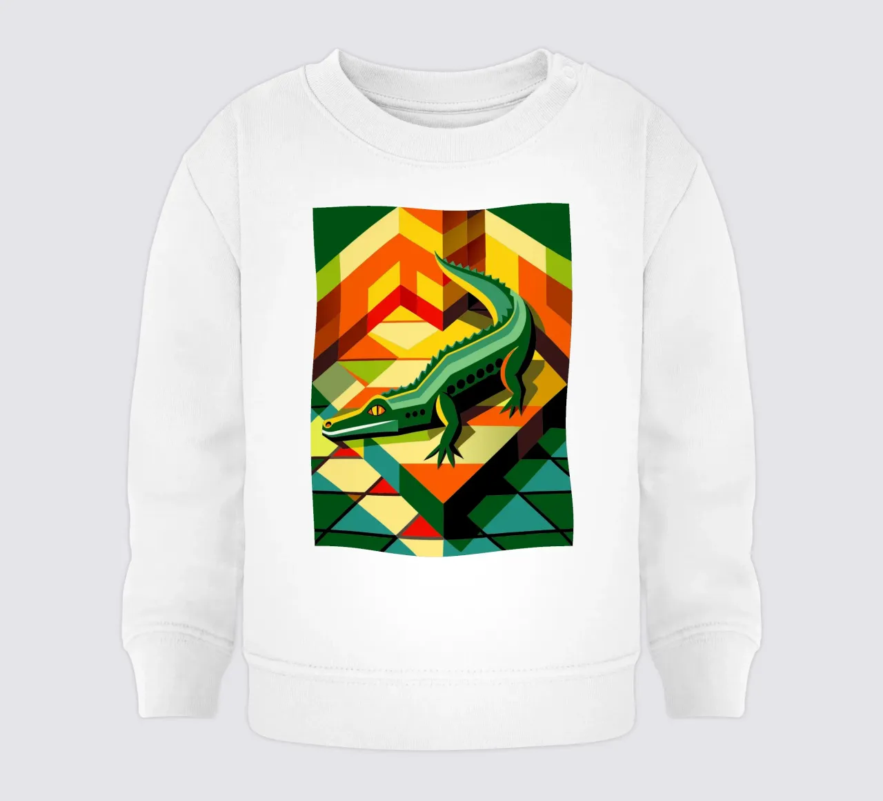 dibujo vectorial de cocodrilo sudadera de bebé de alghonee