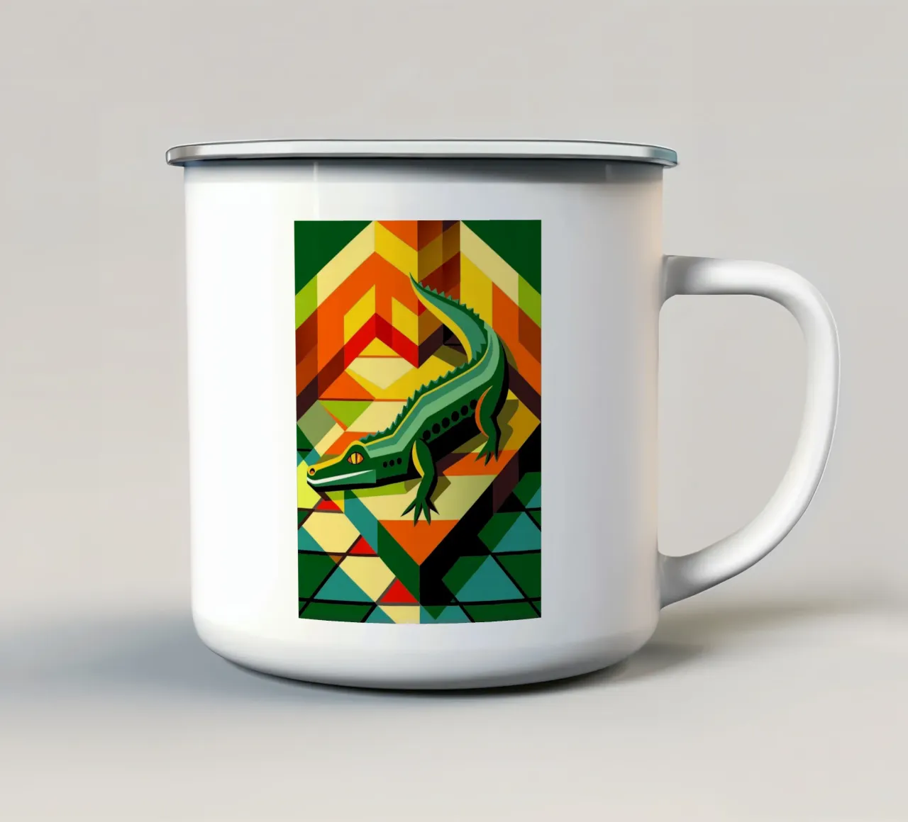 krokodil vector kunst tekening emaille mok van alghonee