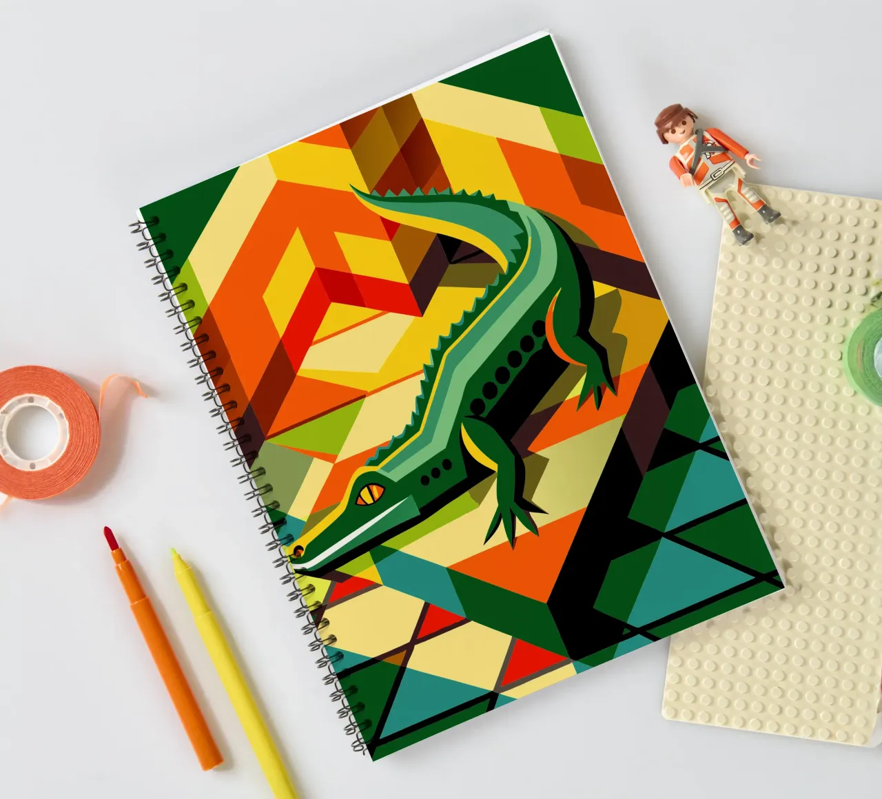 krokodil vektor kunst zeichnung Ringbuch von alghonee