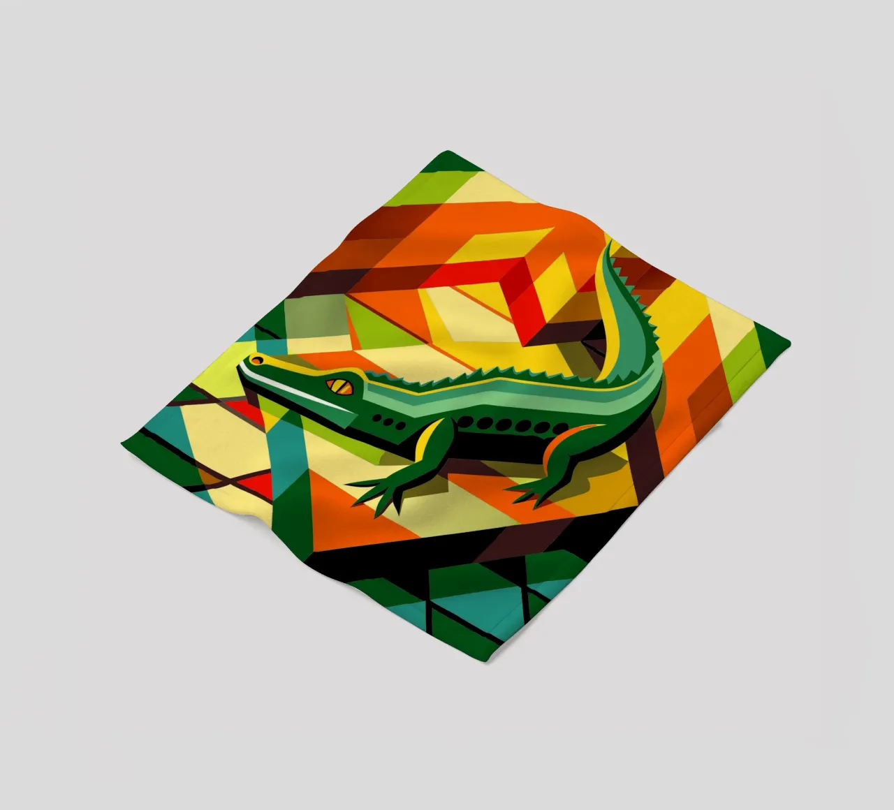crocodile vector art drawing fleece blanket by alghonee