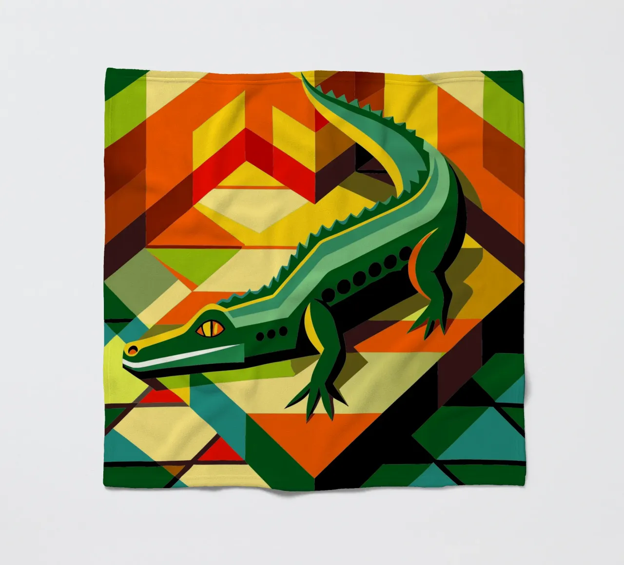crocodile vector art drawing fleece blanket by alghonee