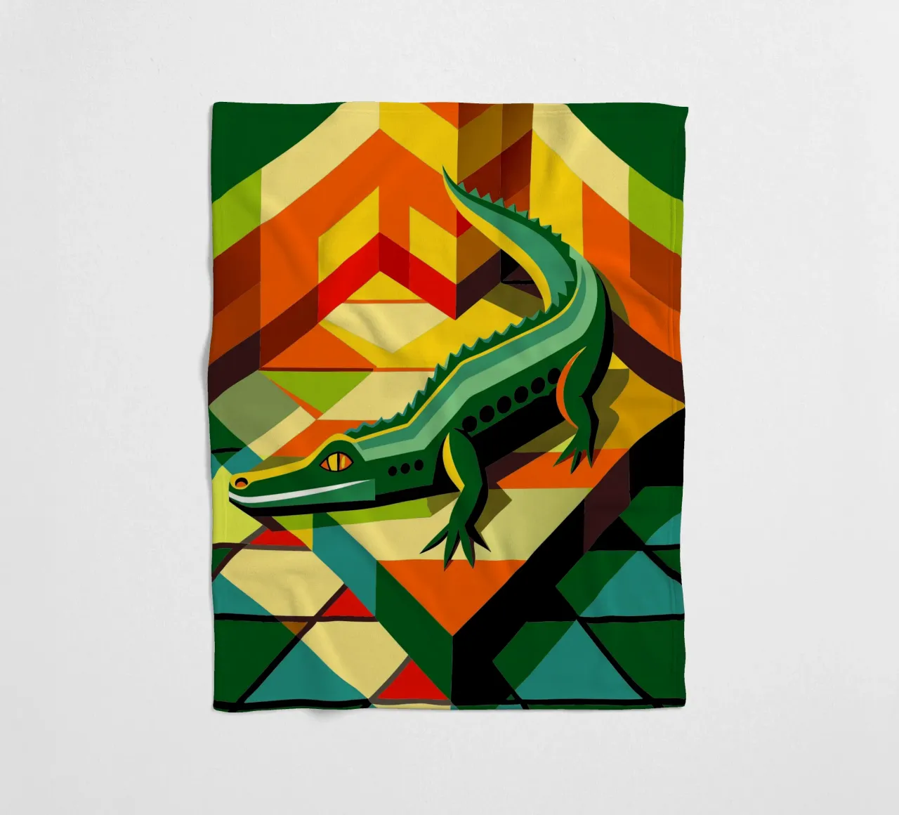 crocodile vector art drawing fleece blanket by alghonee