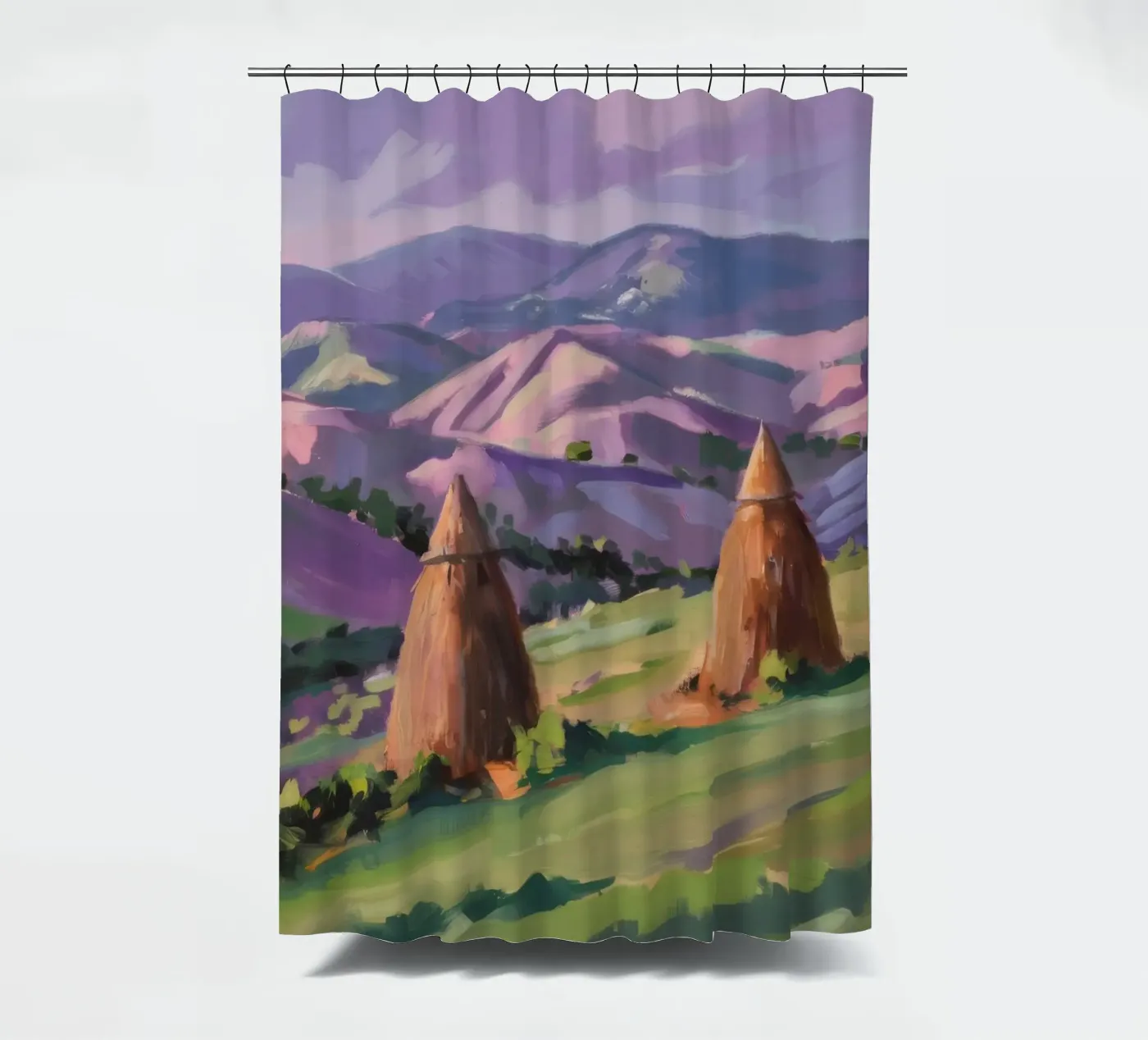 Haystack Hill Harmony Duschvorhang von Celestial Harmony