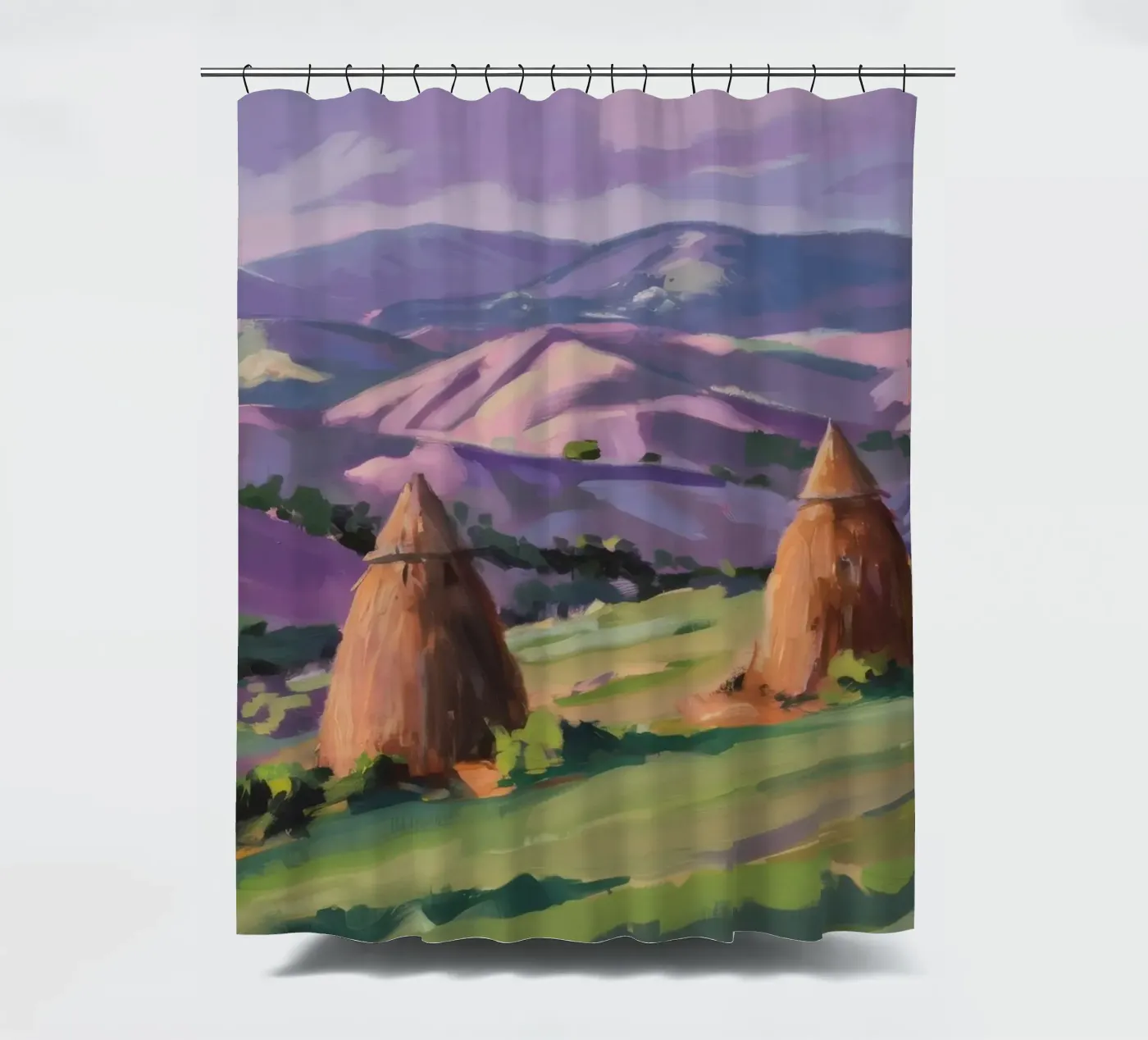 Haystack Hill Harmony Duschvorhang von Celestial Harmony