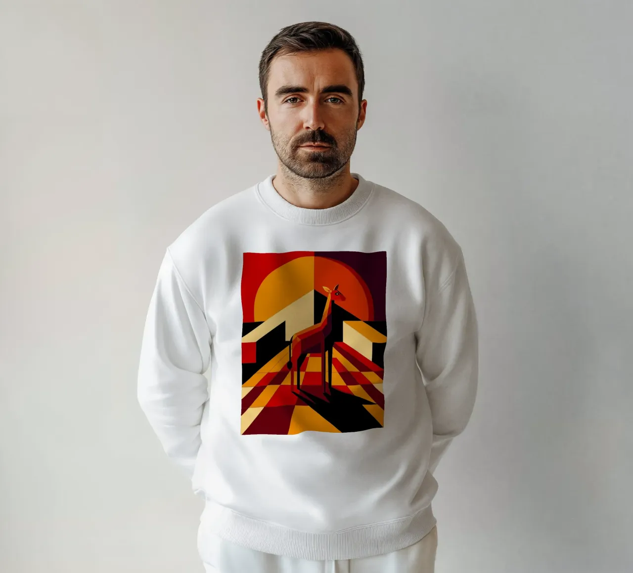 ciervo dibujo vectorial sudadera de alghonee
