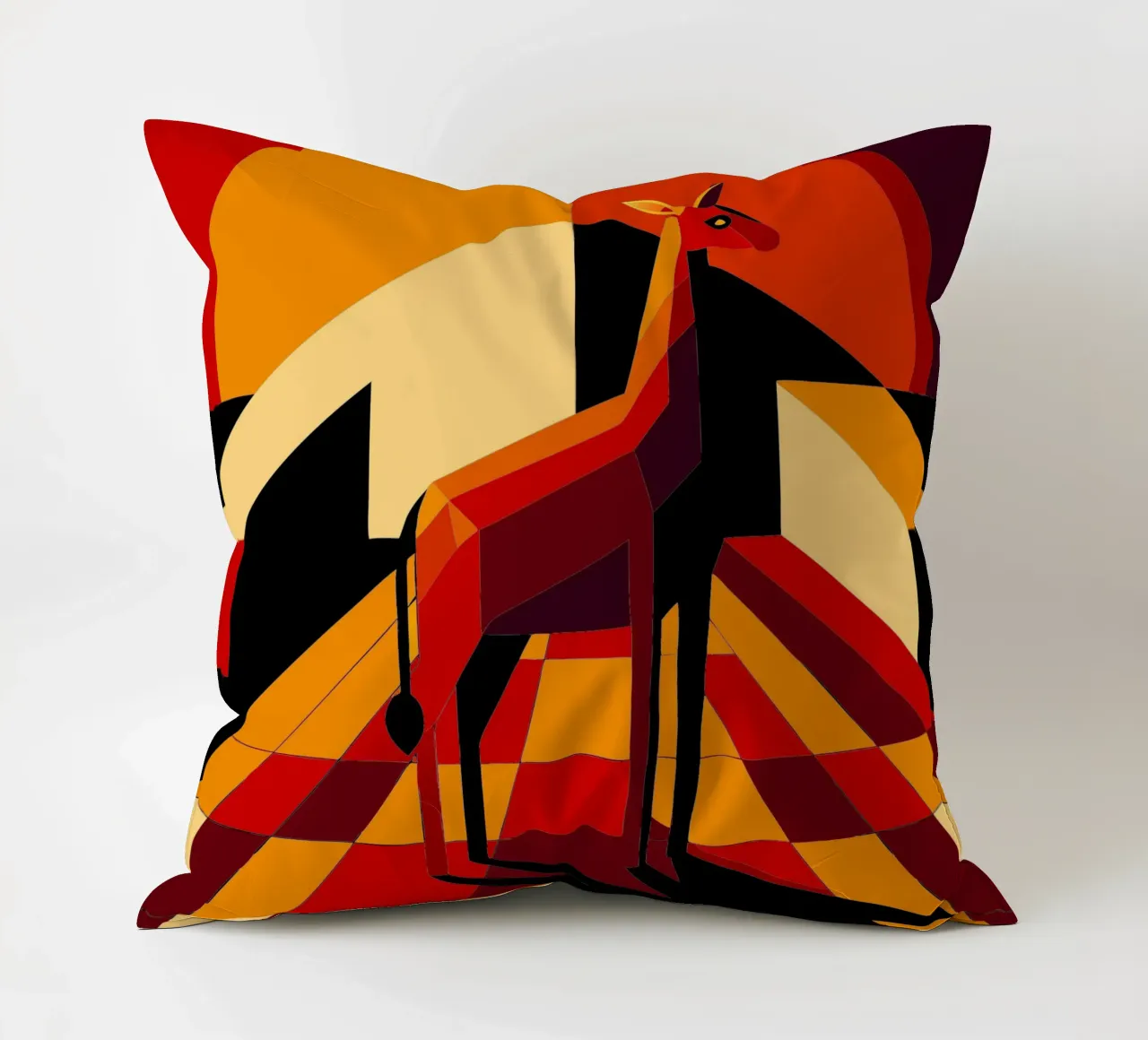 deer vector art drawing decorative cushion by alghonee