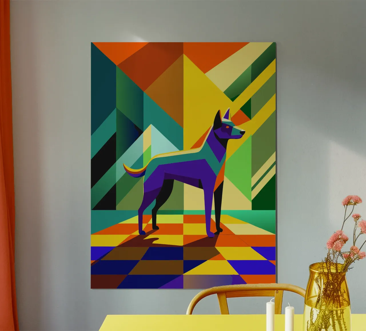 cane disegno artistico vettoriale poster da alghonee