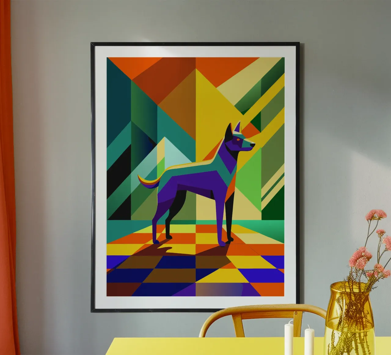 cane disegno artistico vettoriale poster da alghonee