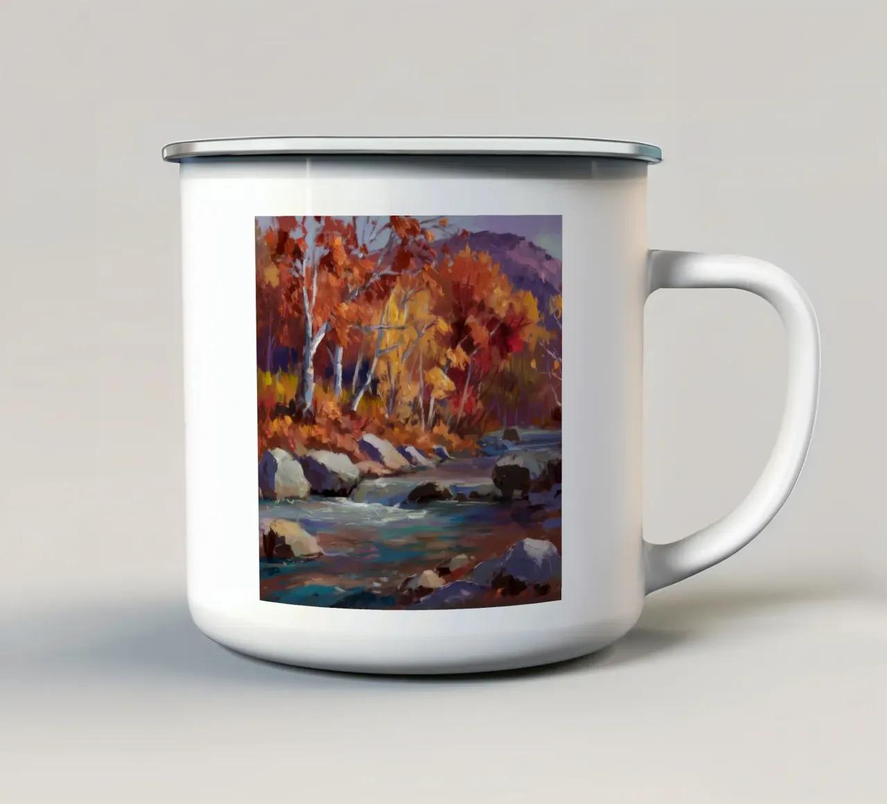 Rocce del fiume Cremisi tazza in smalto da Celestial Harmony