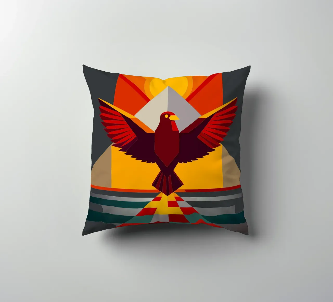 eagle vector art drawing decorative cushion by alghonee