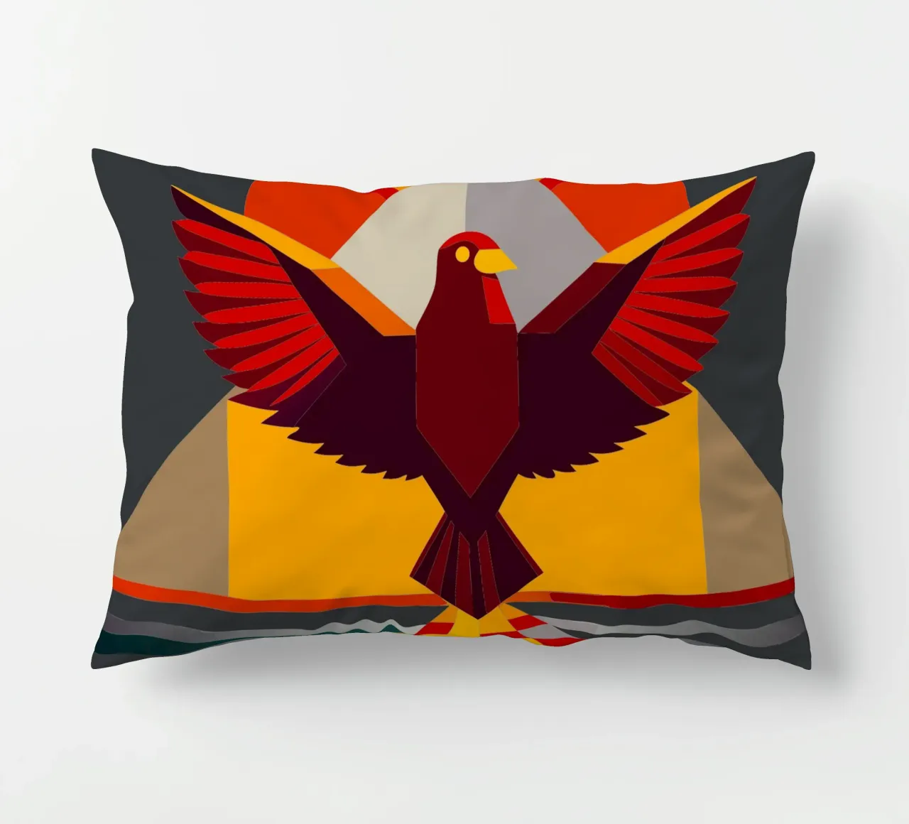 eagle vector art drawing decorative cushion by alghonee