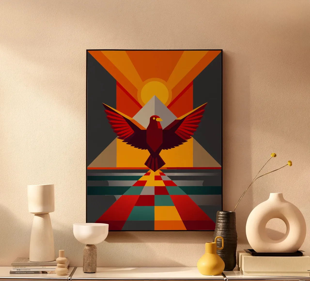 eagle vector art drawing acrylic glass by alghonee