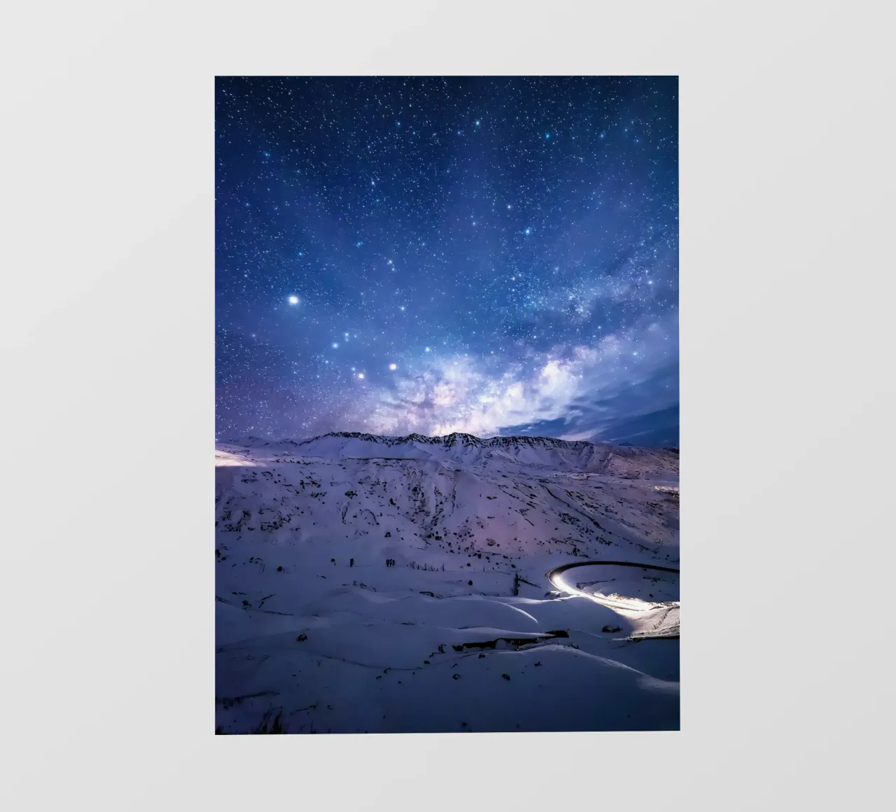 paesaggio notturno strada sentiero luminoso telo in pvc da space words