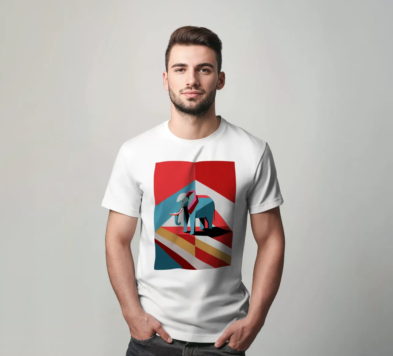 elephant vector art drawing t-shirt by alghonee
