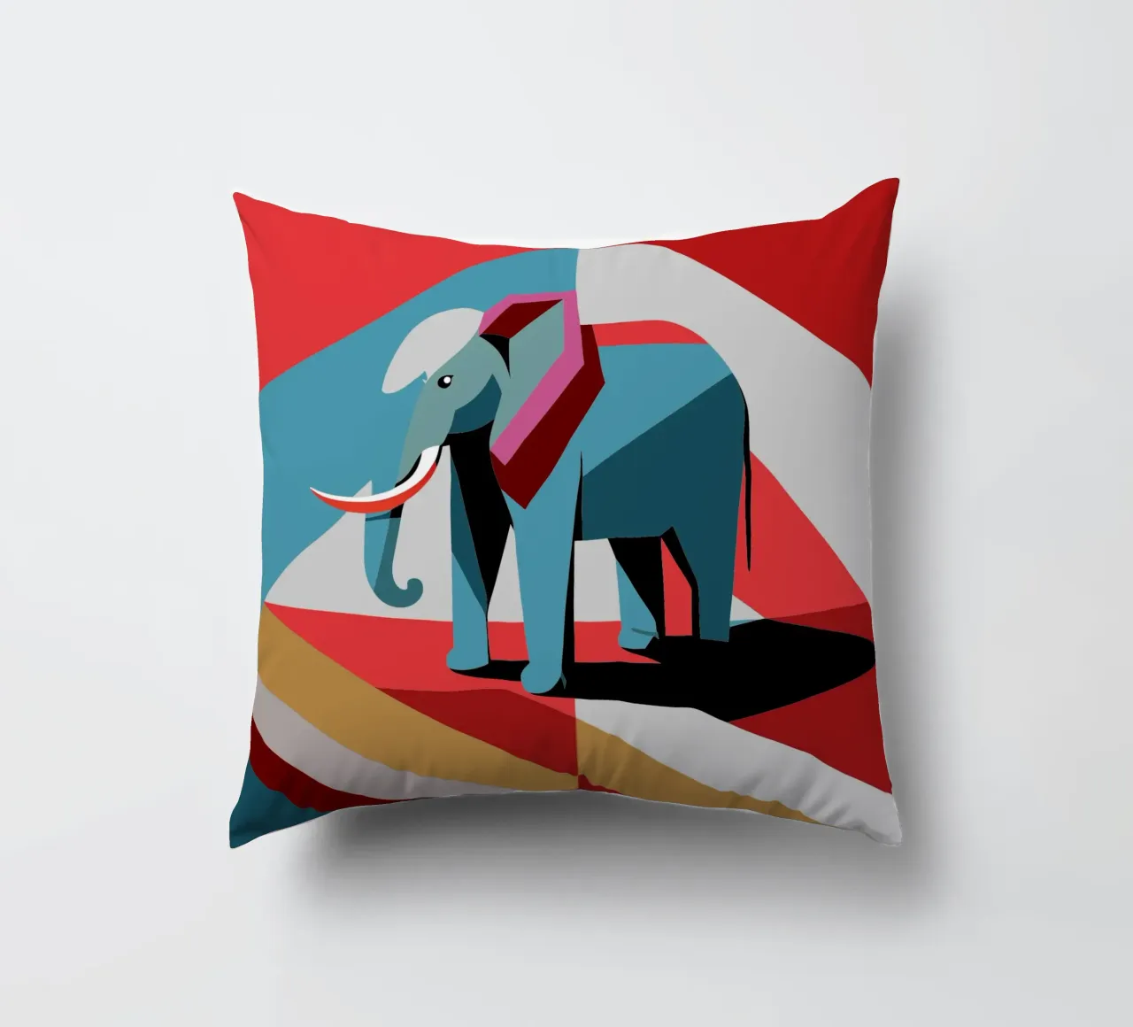 elephant vector art drawing decorative cushion by alghonee
