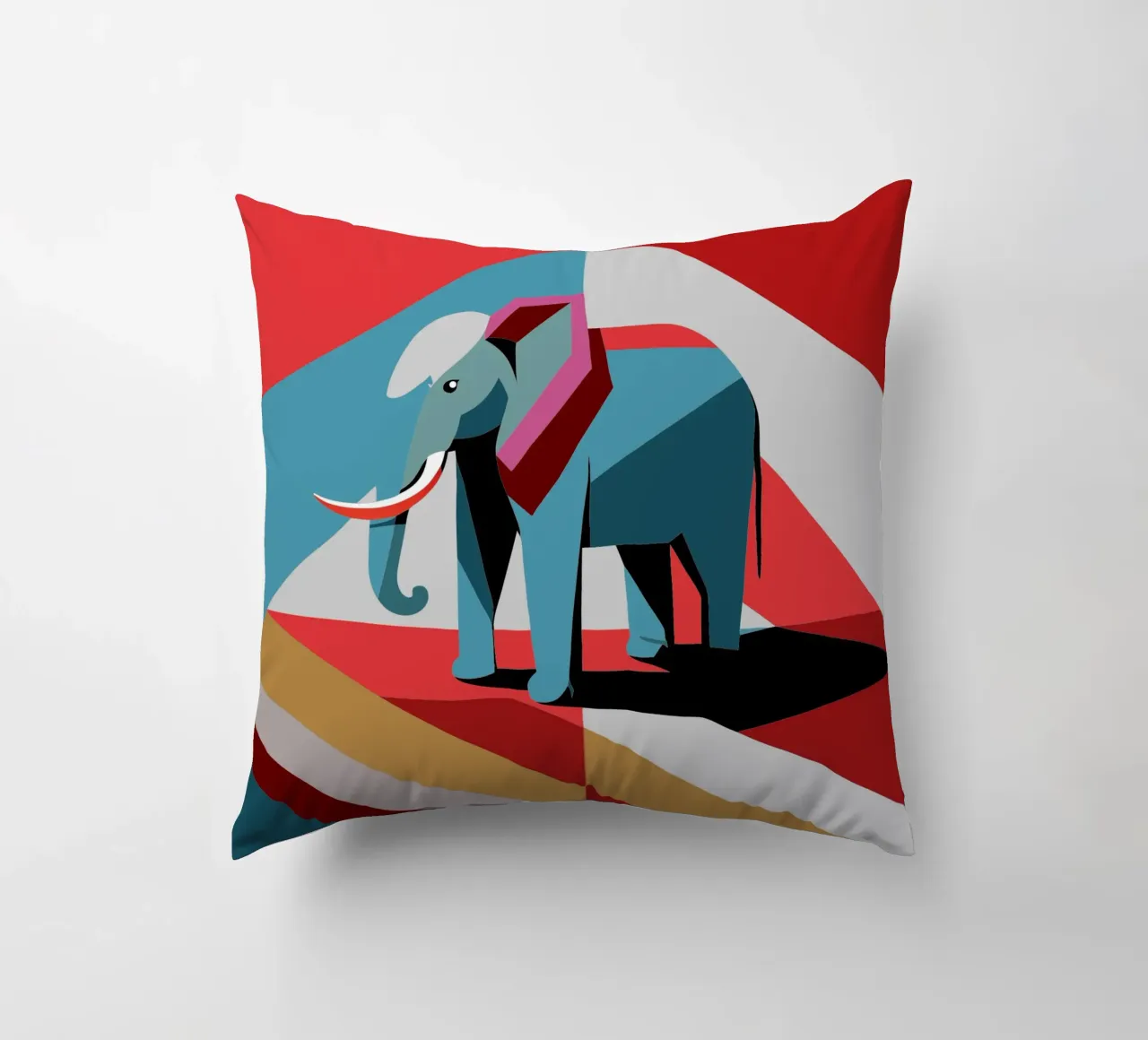 elephant vector art drawing decorative cushion by alghonee