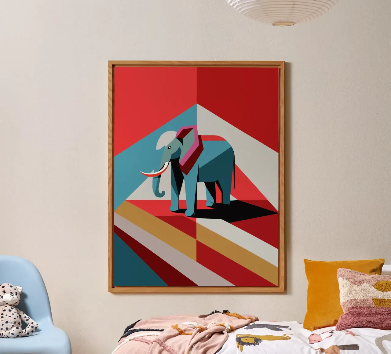 elephant vector art drawing alu-dibond by alghonee
