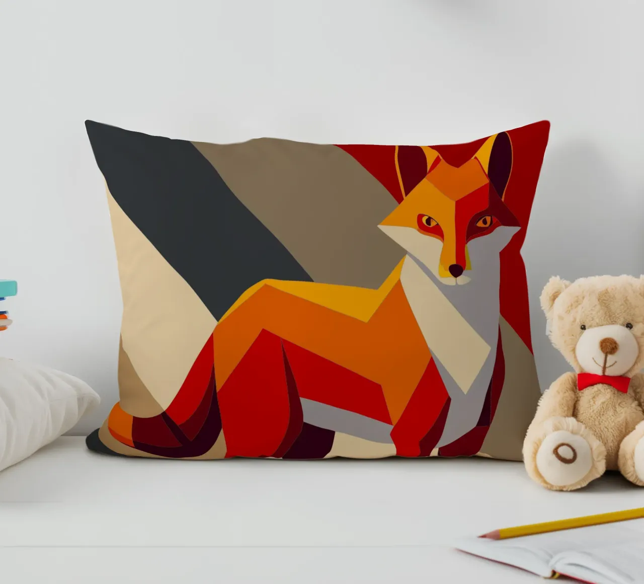 fuchs vektor kunst zeichnung Kissen von alghonee
