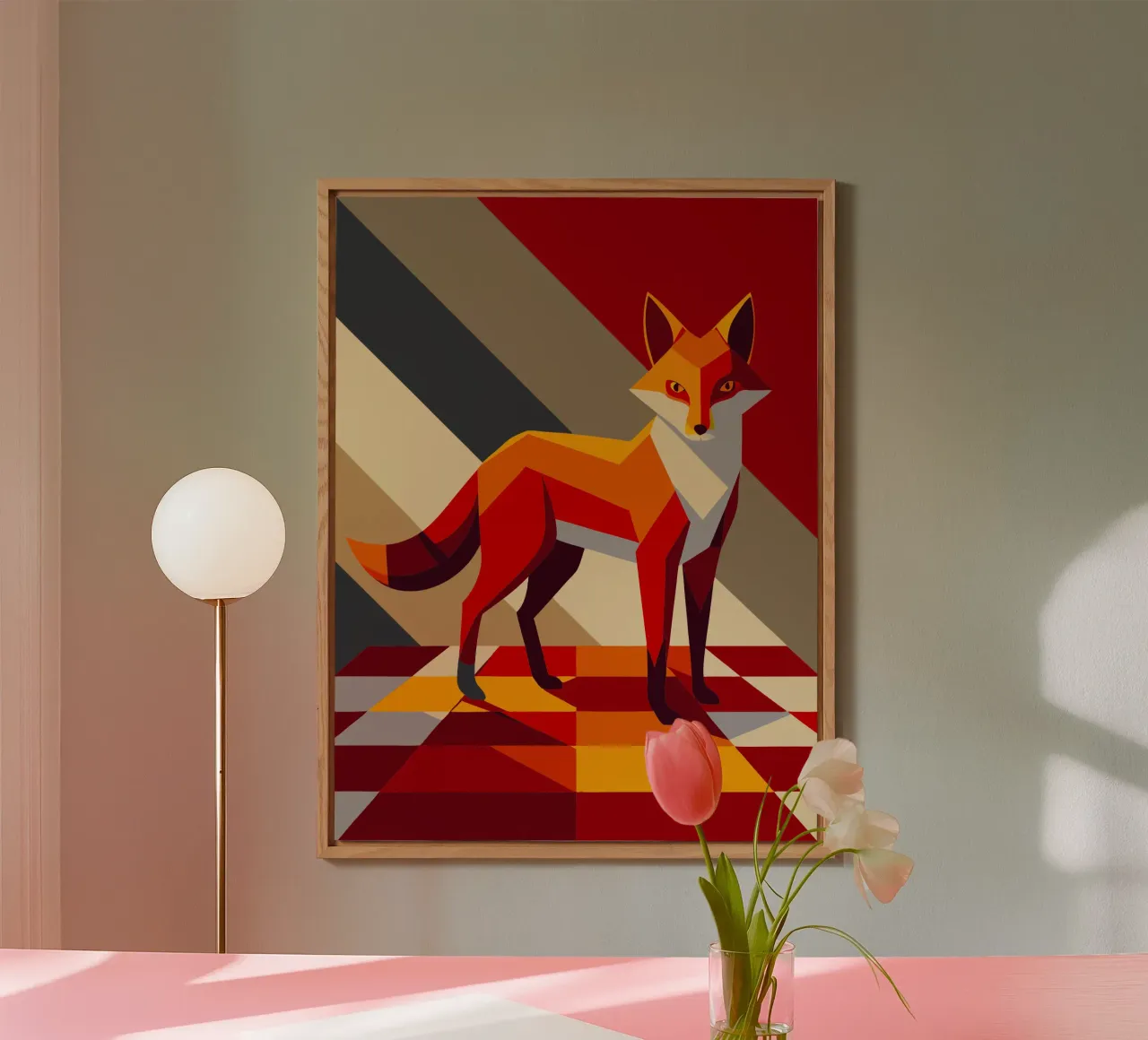 fuchs vektor kunst zeichnung Alu-Dibond von alghonee
