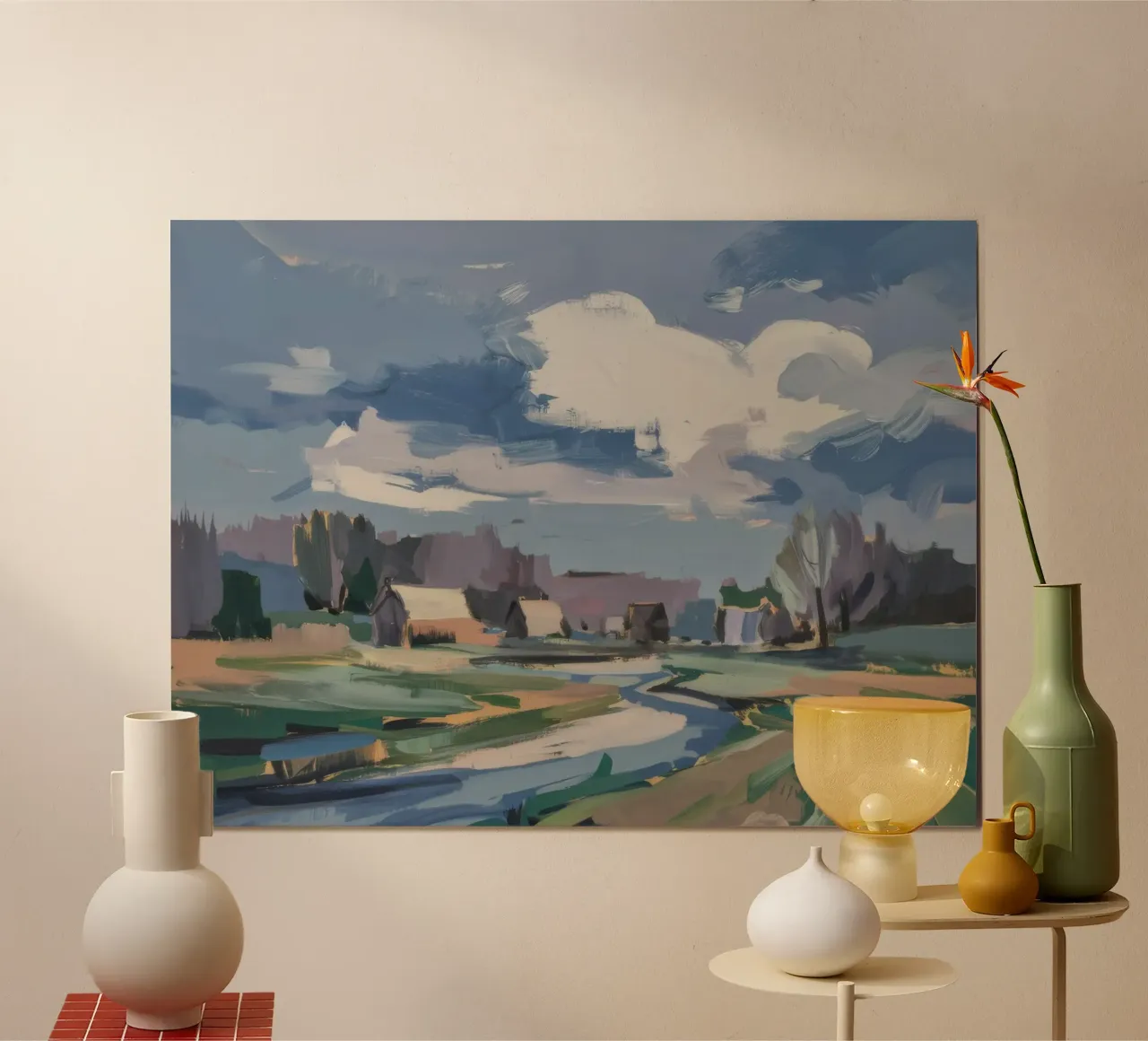 Campo invernale Distesa poster con telaio in legno da Celestial Harmony