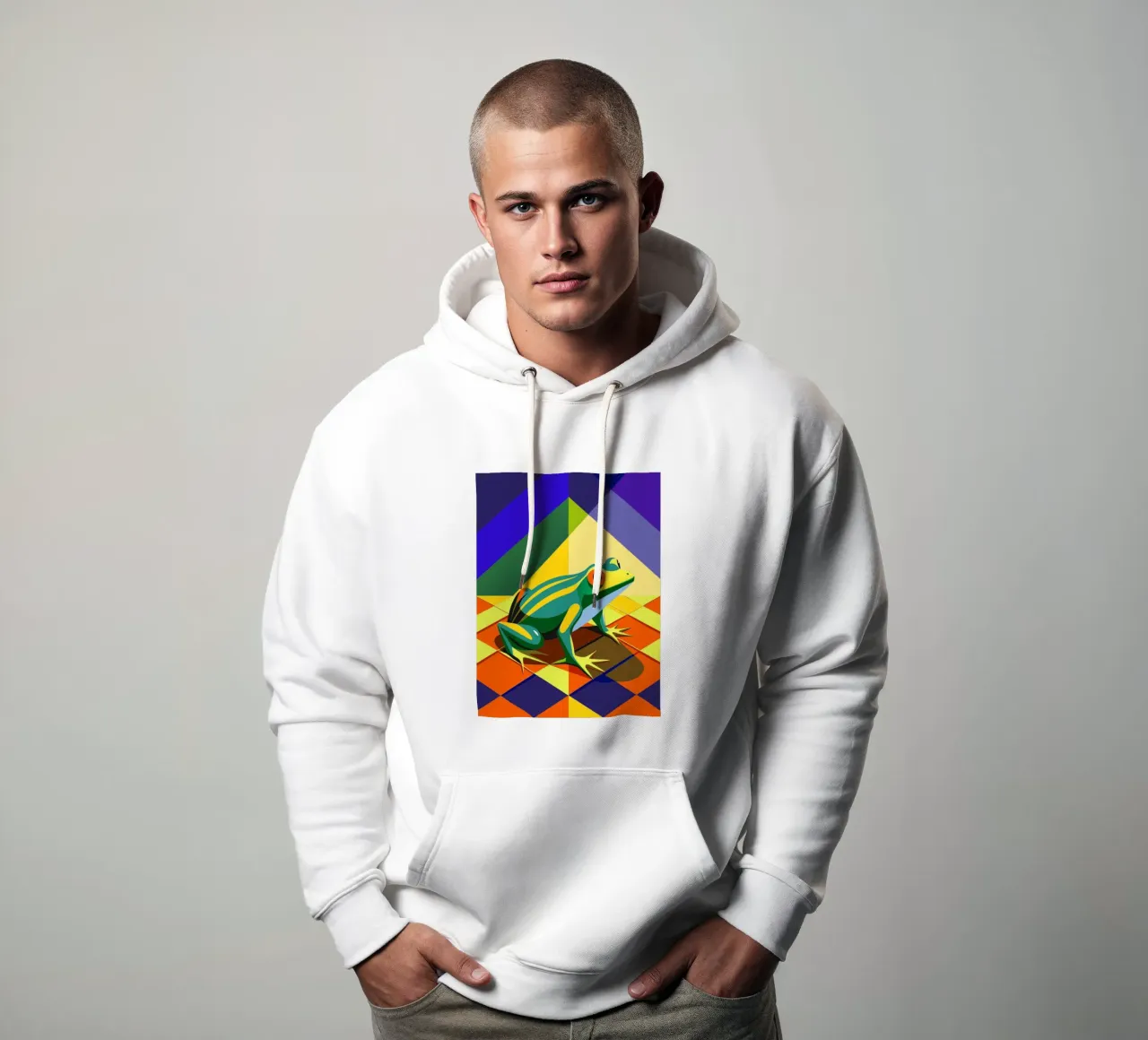 rana dibujo vectorial sudadera con capucha de alghonee