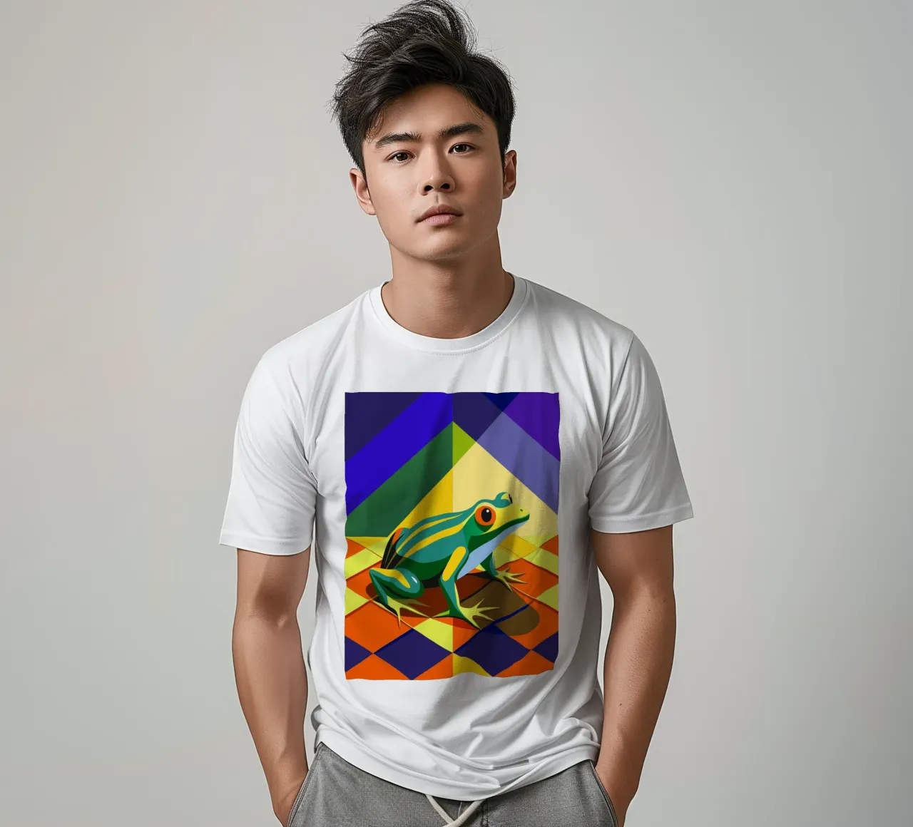frog vector art drawing t-shirt by alghonee