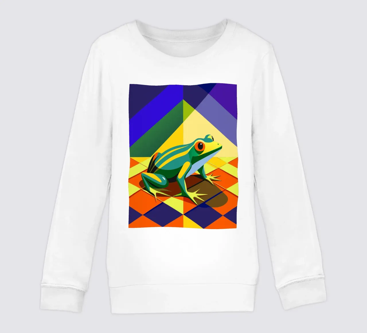 frog vector art drawing kids sweatshirt by alghonee