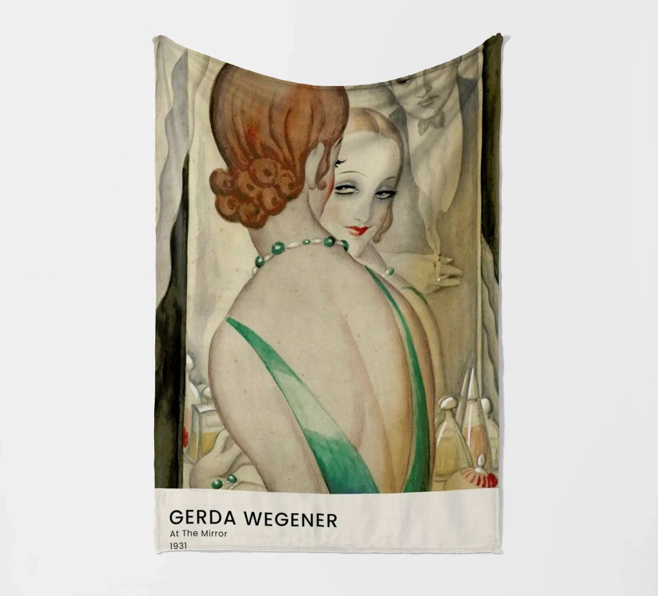 Gerda Wegener - At The Mirror coperta in pile da Vintage by JUNIQE