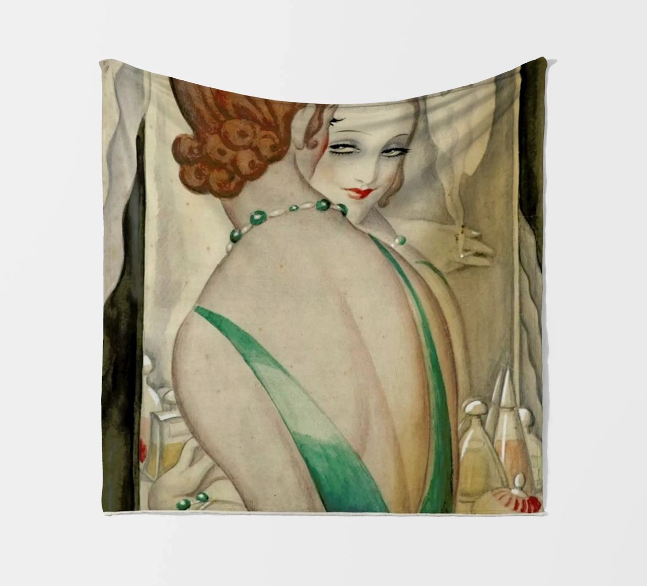 Gerda Wegener - At The Mirror coperta in pile da Vintage by JUNIQE