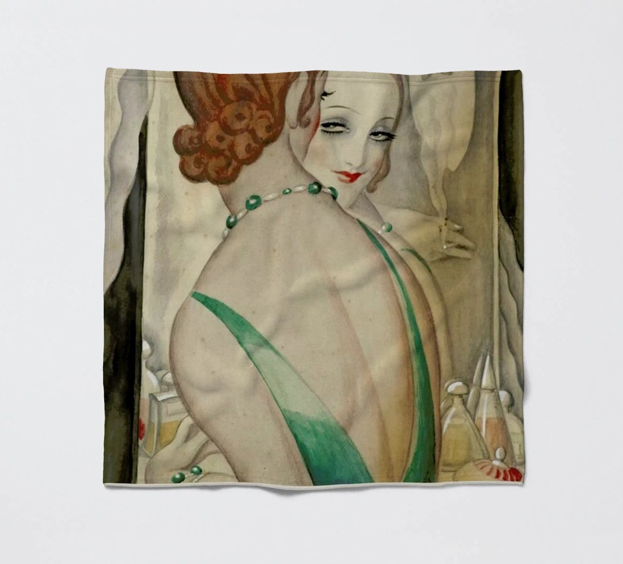 Gerda Wegener - At The Mirror coperta in pile da Vintage by JUNIQE