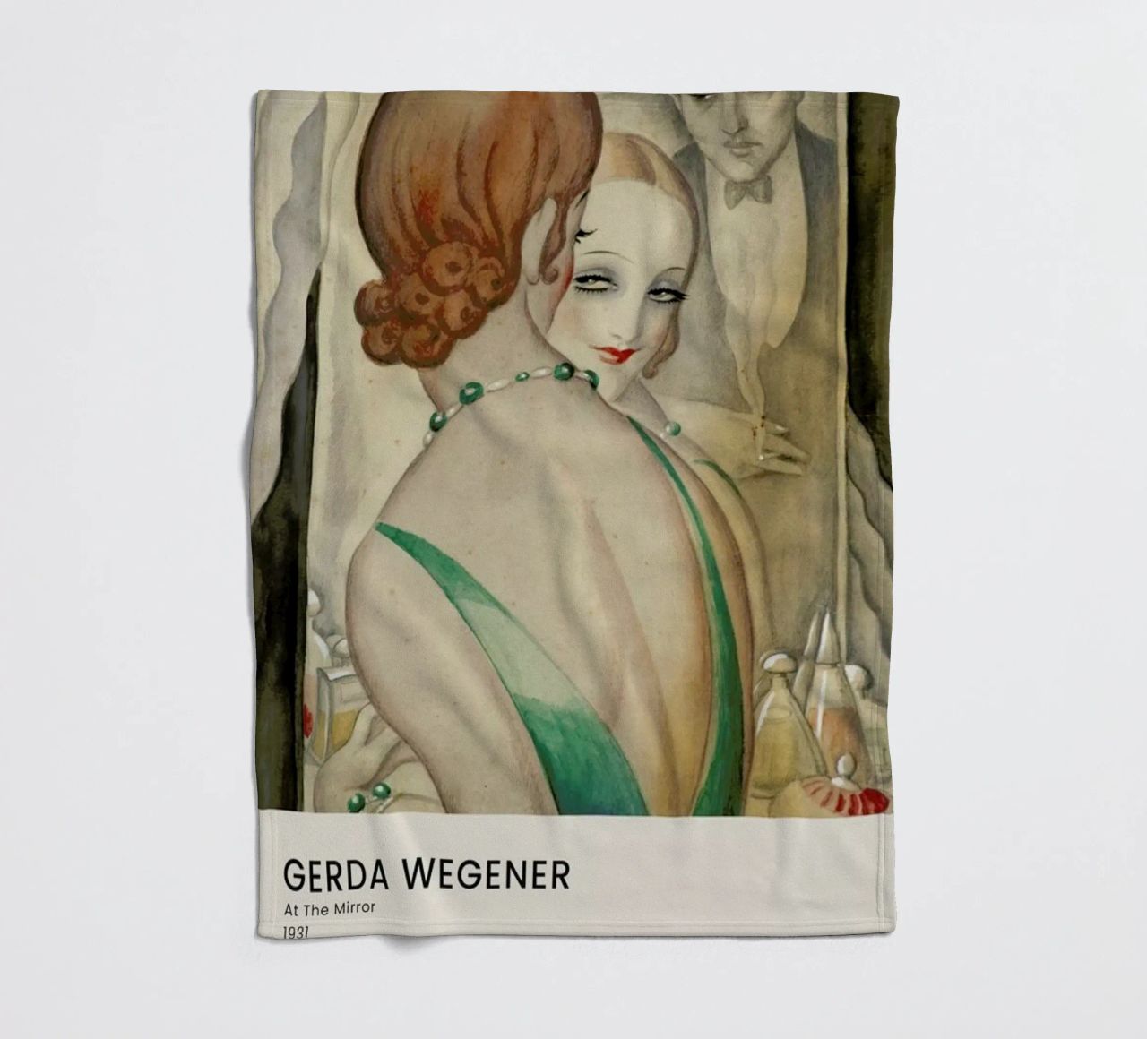 Gerda Wegener - At The Mirror coperta in pile da Vintage by JUNIQE