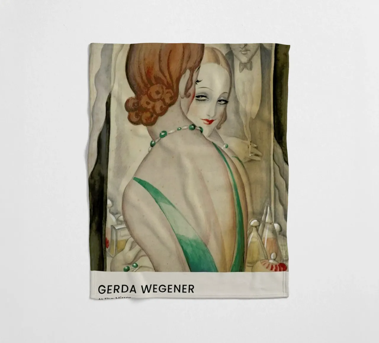 Gerda Wegener - At The Mirror coperta in pile da Vintage by JUNIQE