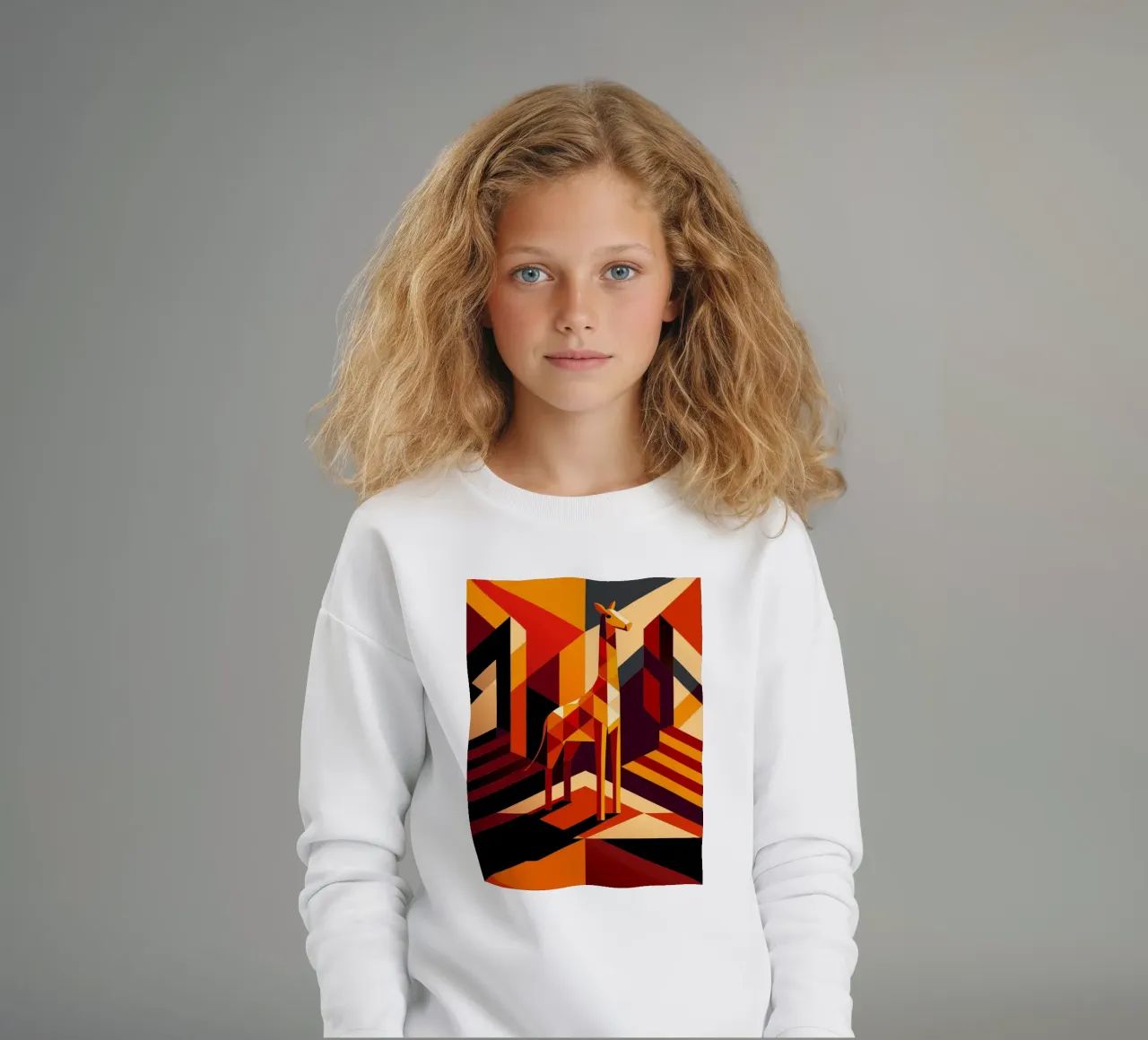 jirafa dibujo vectorial sudadera para niño de alghonee