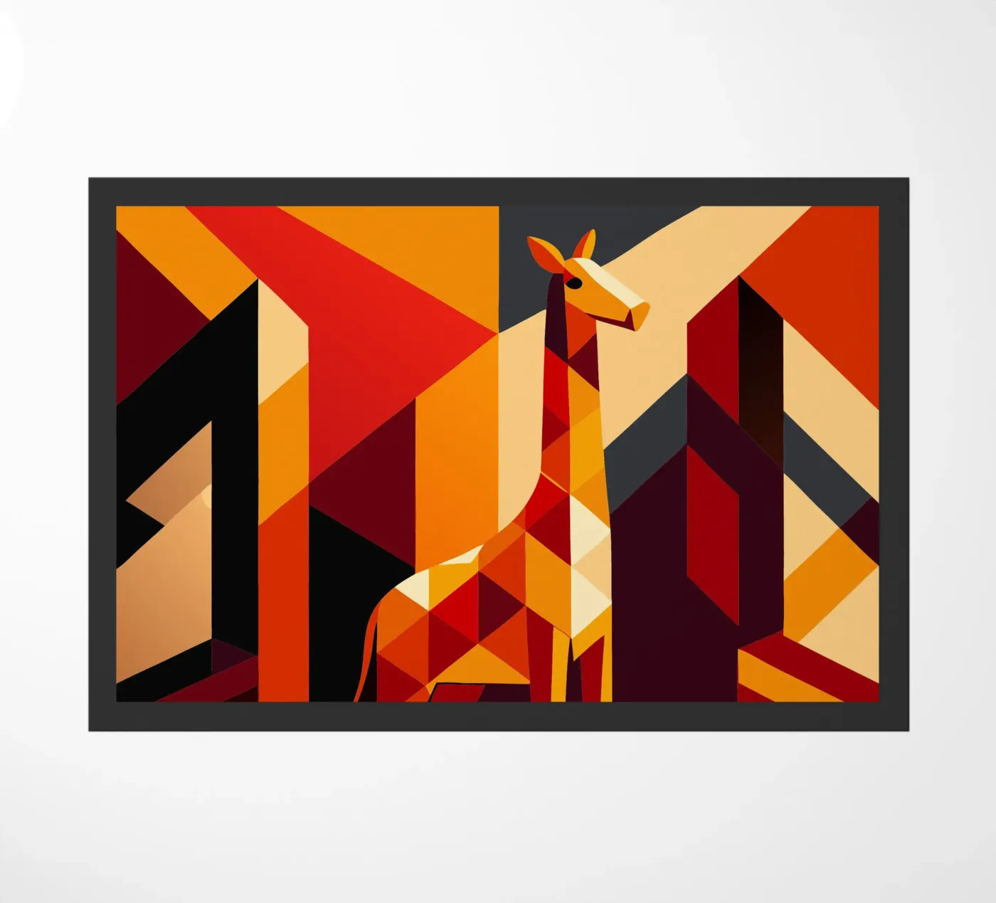 giraffe vector art drawing doormat by alghonee