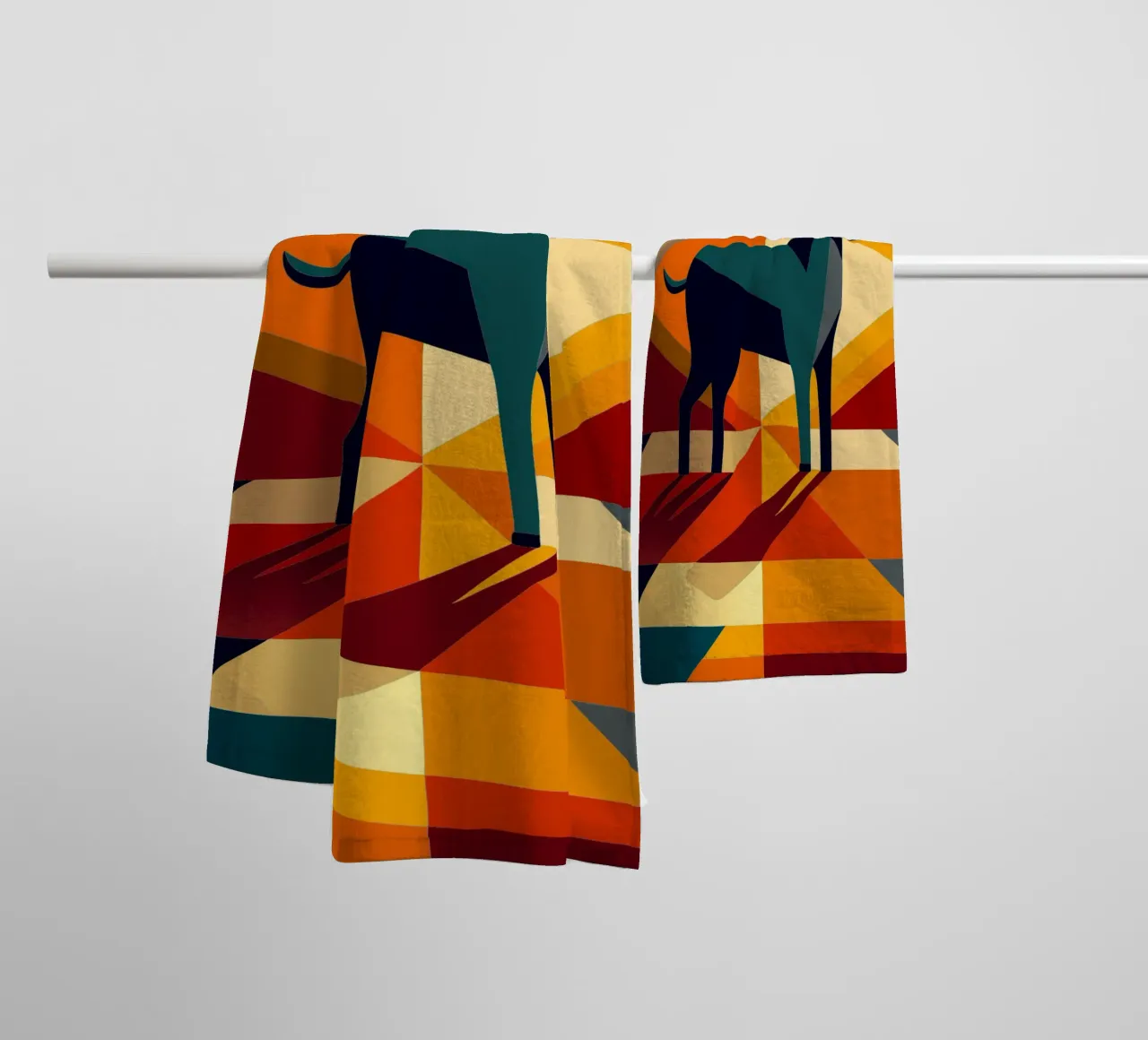 goat vector art drawing towel by alghonee