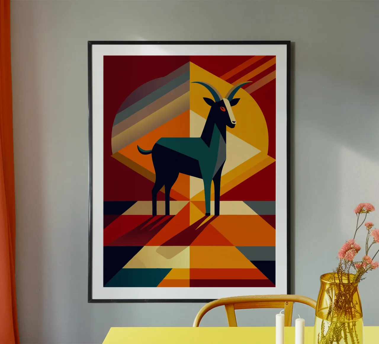 geit vector kunst tekening poster van alghonee