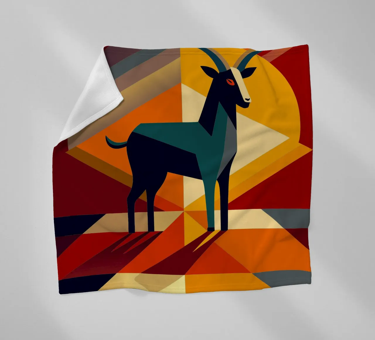 goat vector art drawing fleece blanket by alghonee