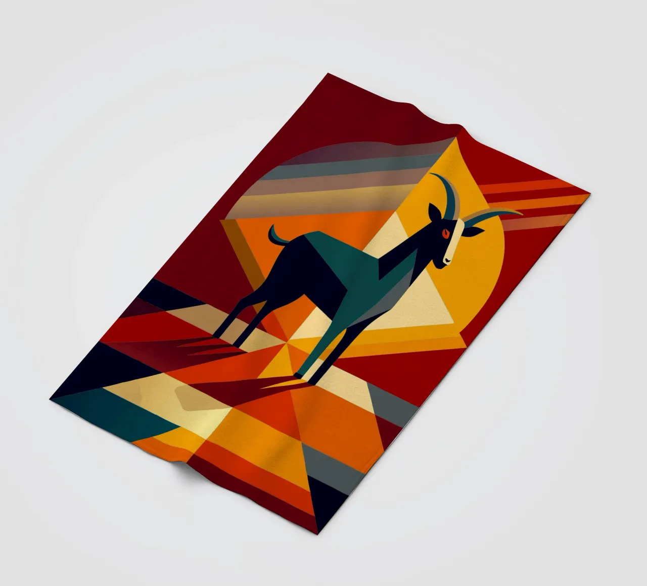 goat vector art drawing fleece blanket by alghonee