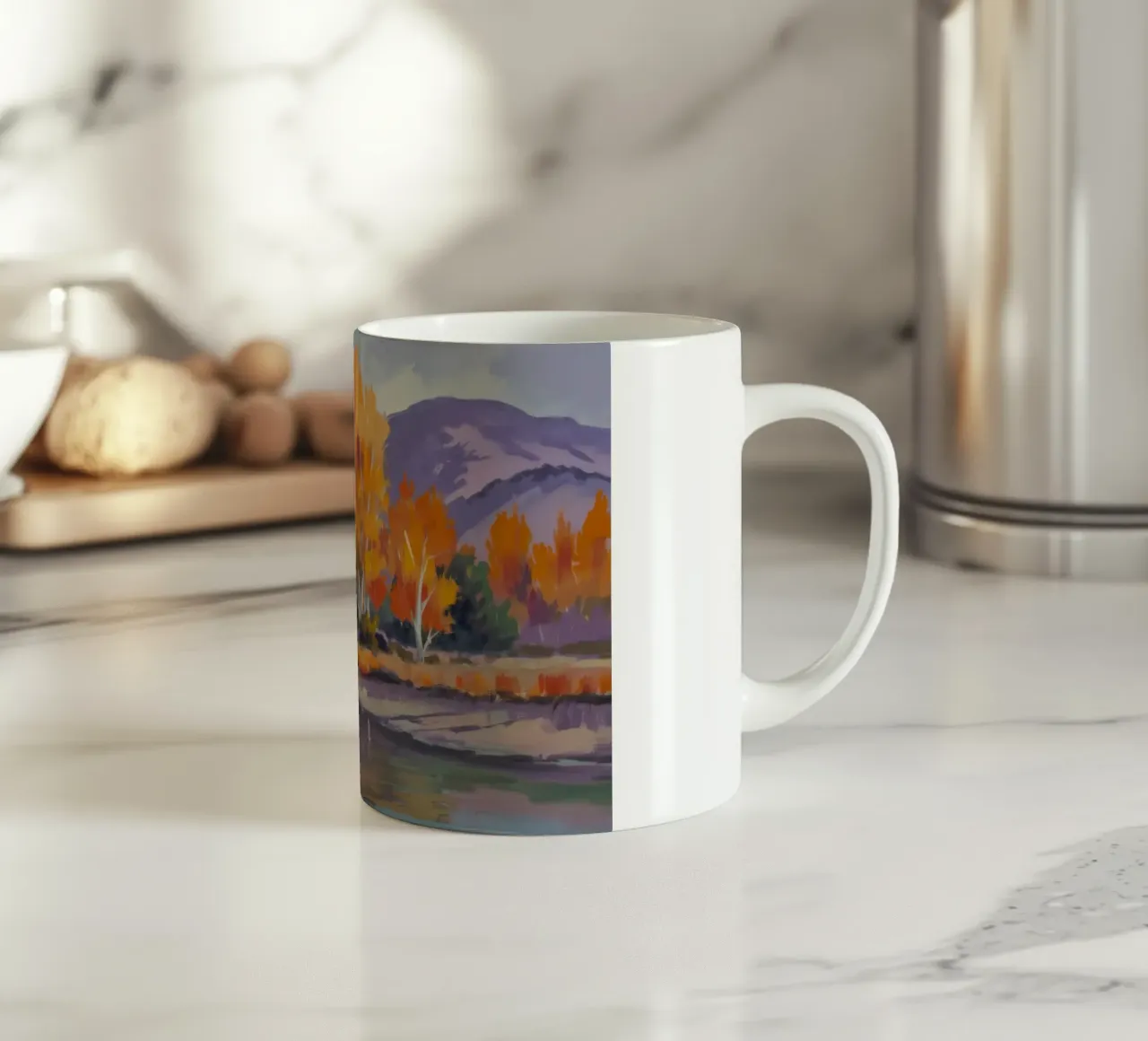 Calma d'oro in riva al mare tazza in ceramica da Celestial Harmony