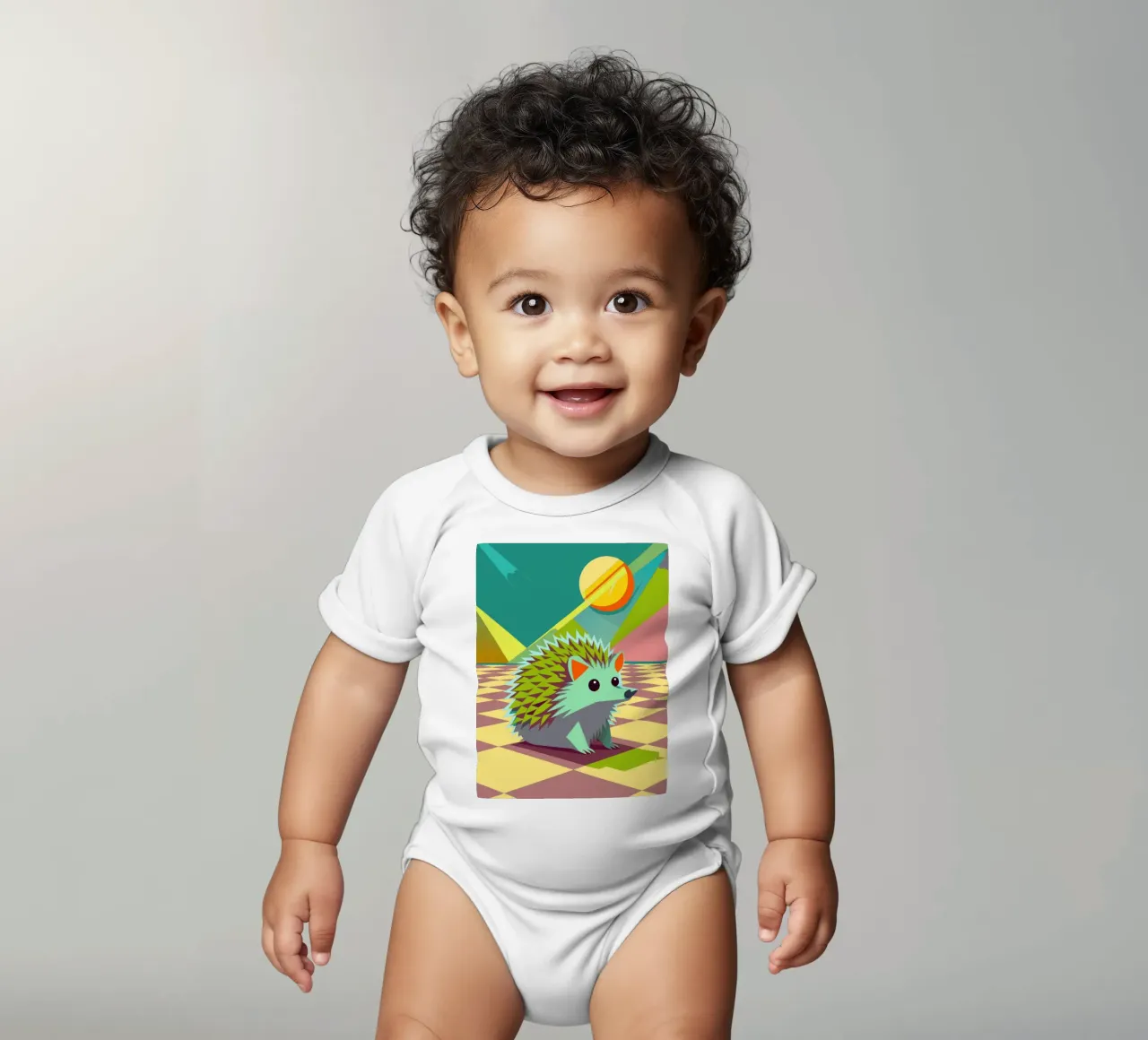 egel vector kunst tekening babyrompertje korte mouwen van alghonee