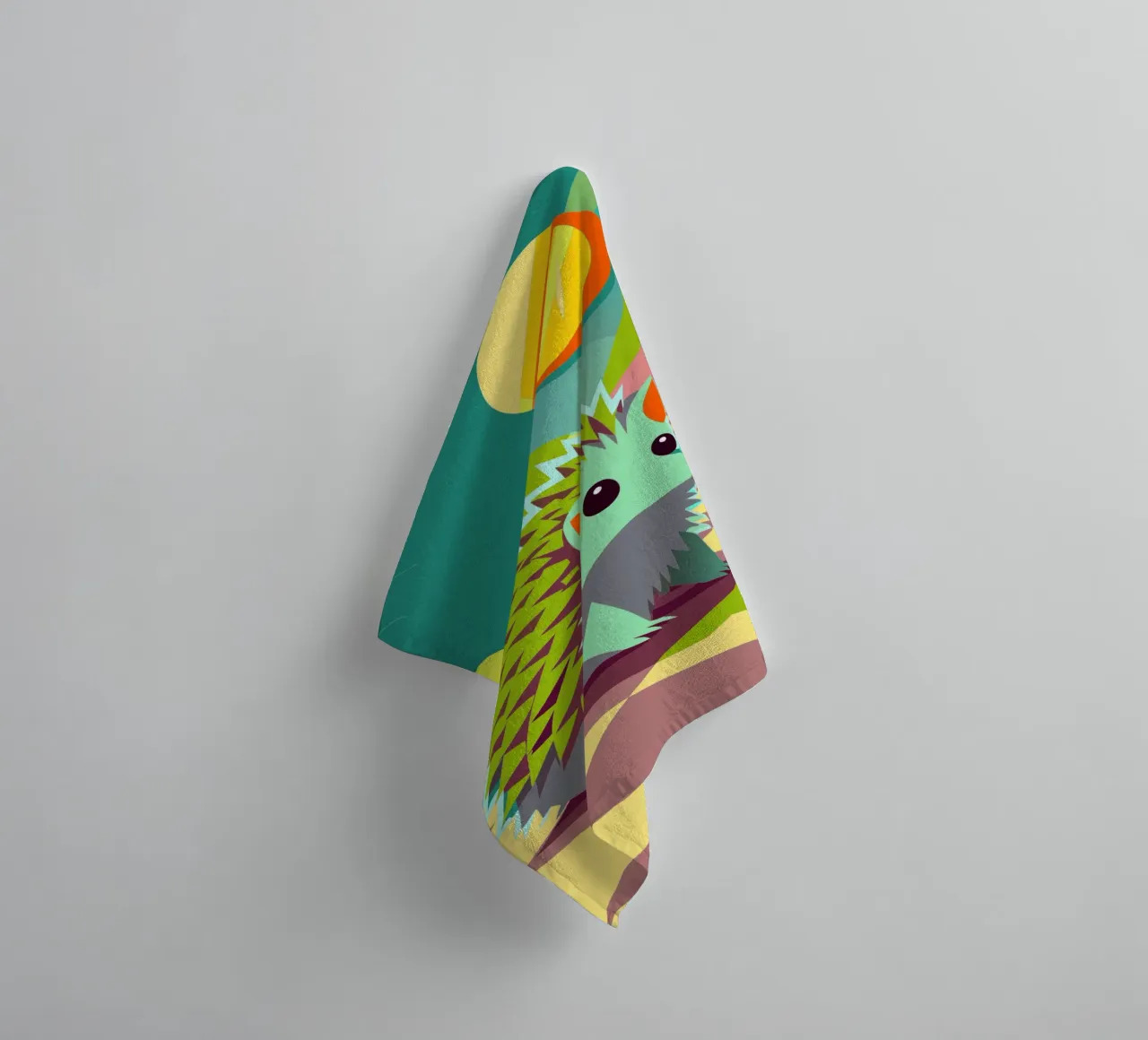 hedgehog vector art drawing towel by alghonee