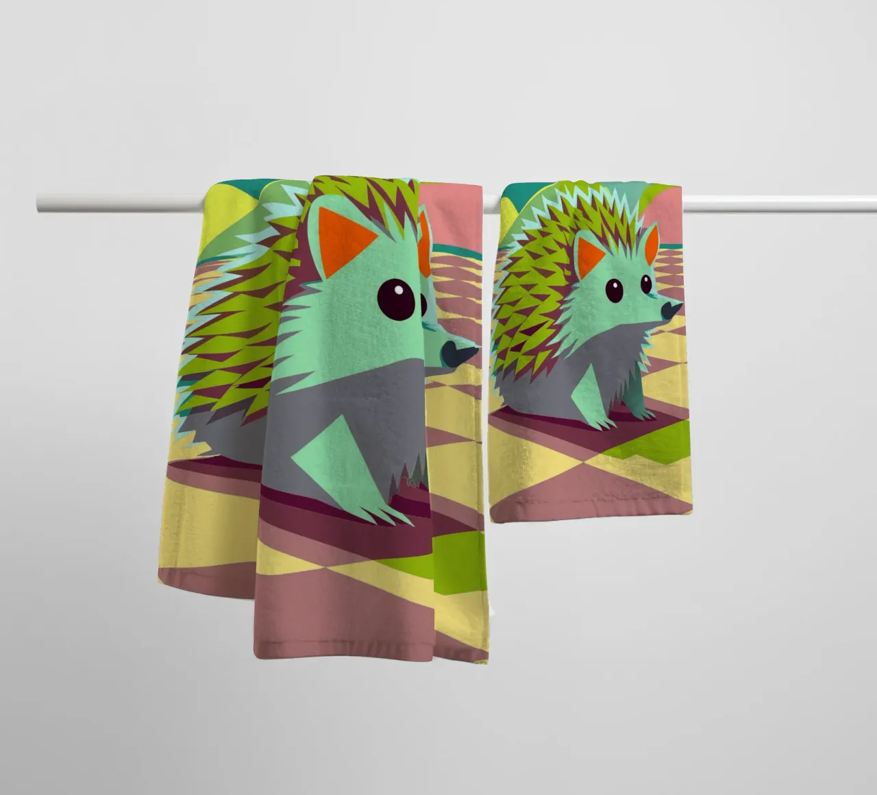 hedgehog vector art drawing towel by alghonee