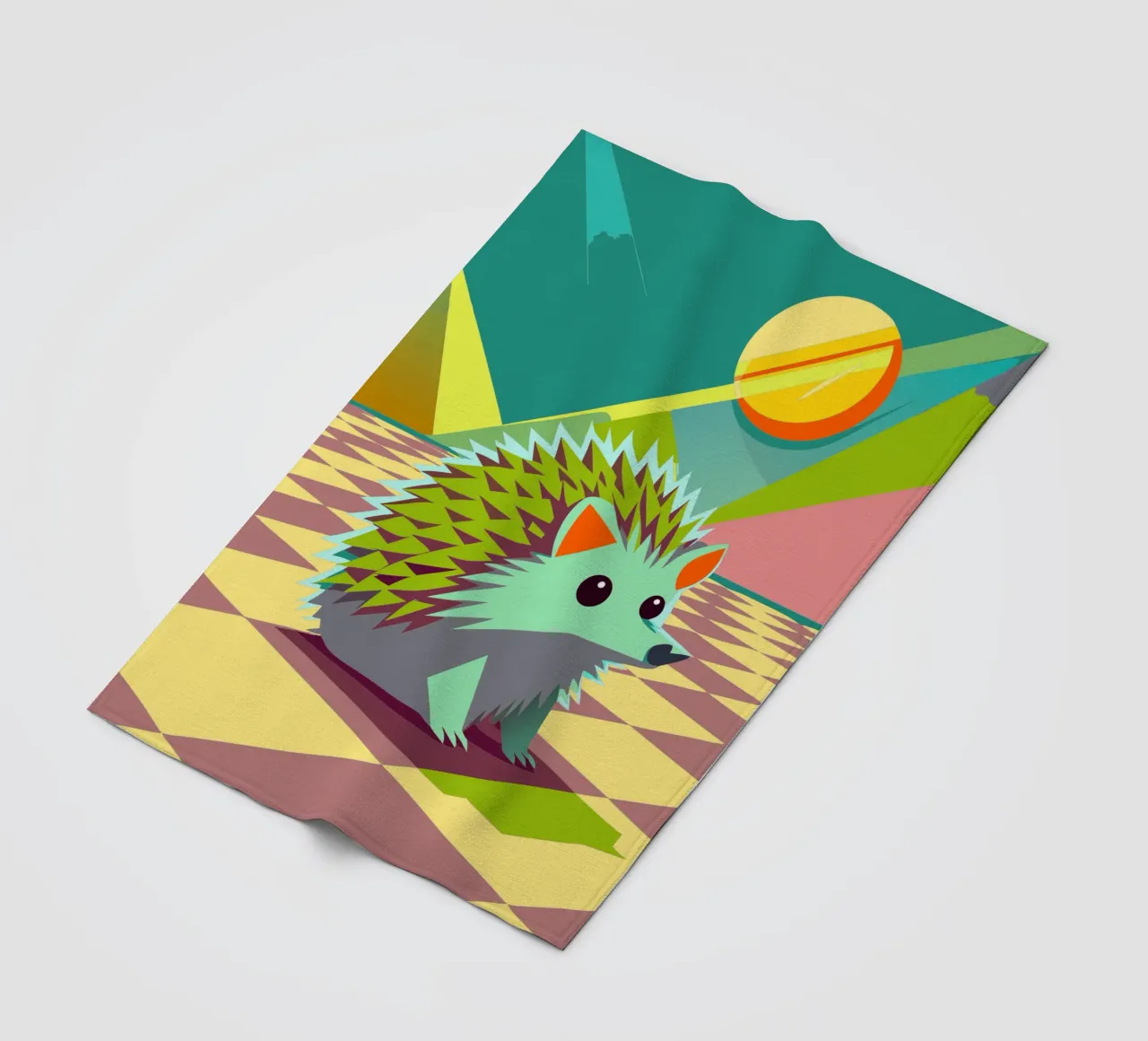 hedgehog vector art drawing fleece blanket by alghonee