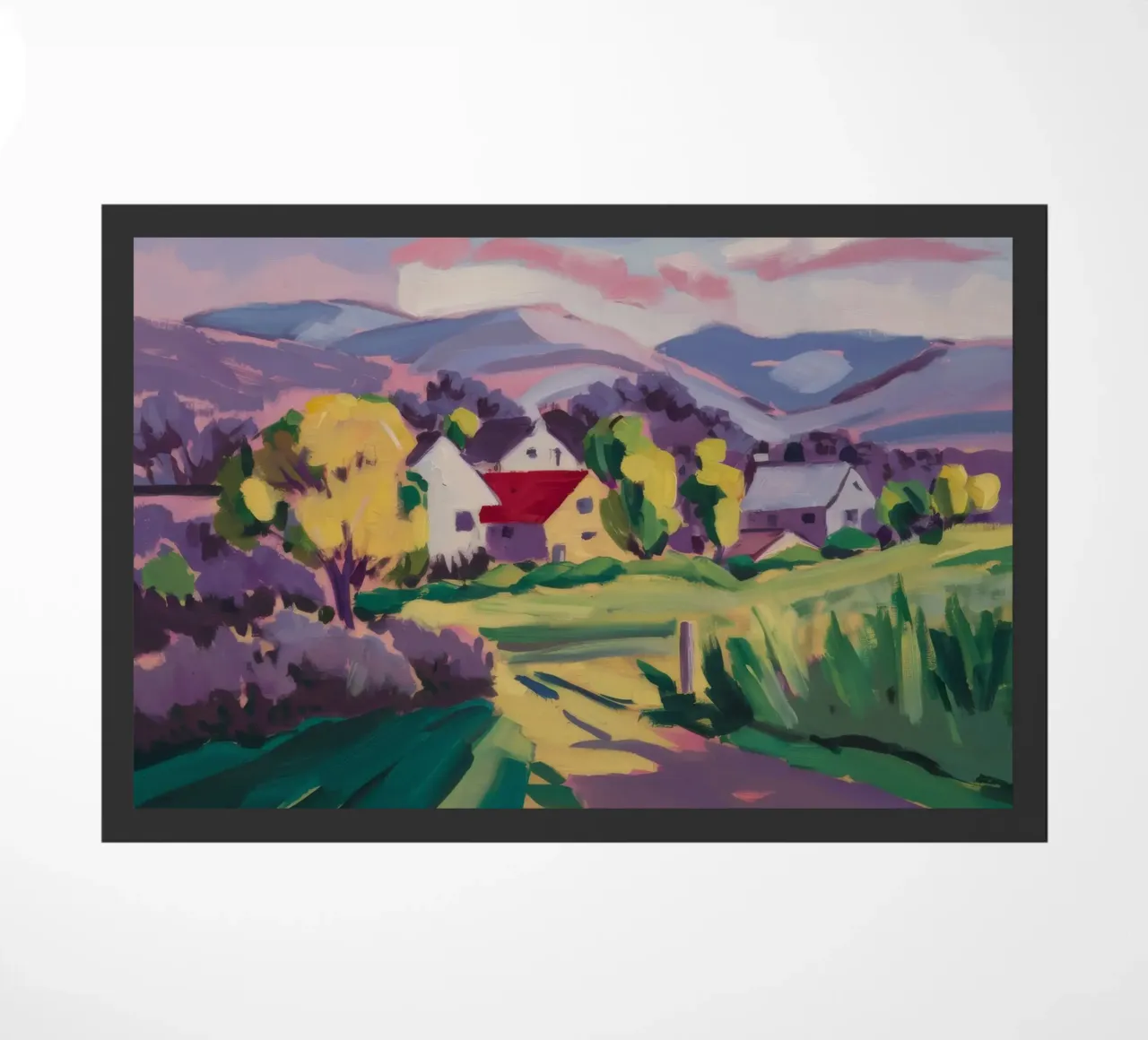 Crimson Roof Fields doormat by Celestial Harmony