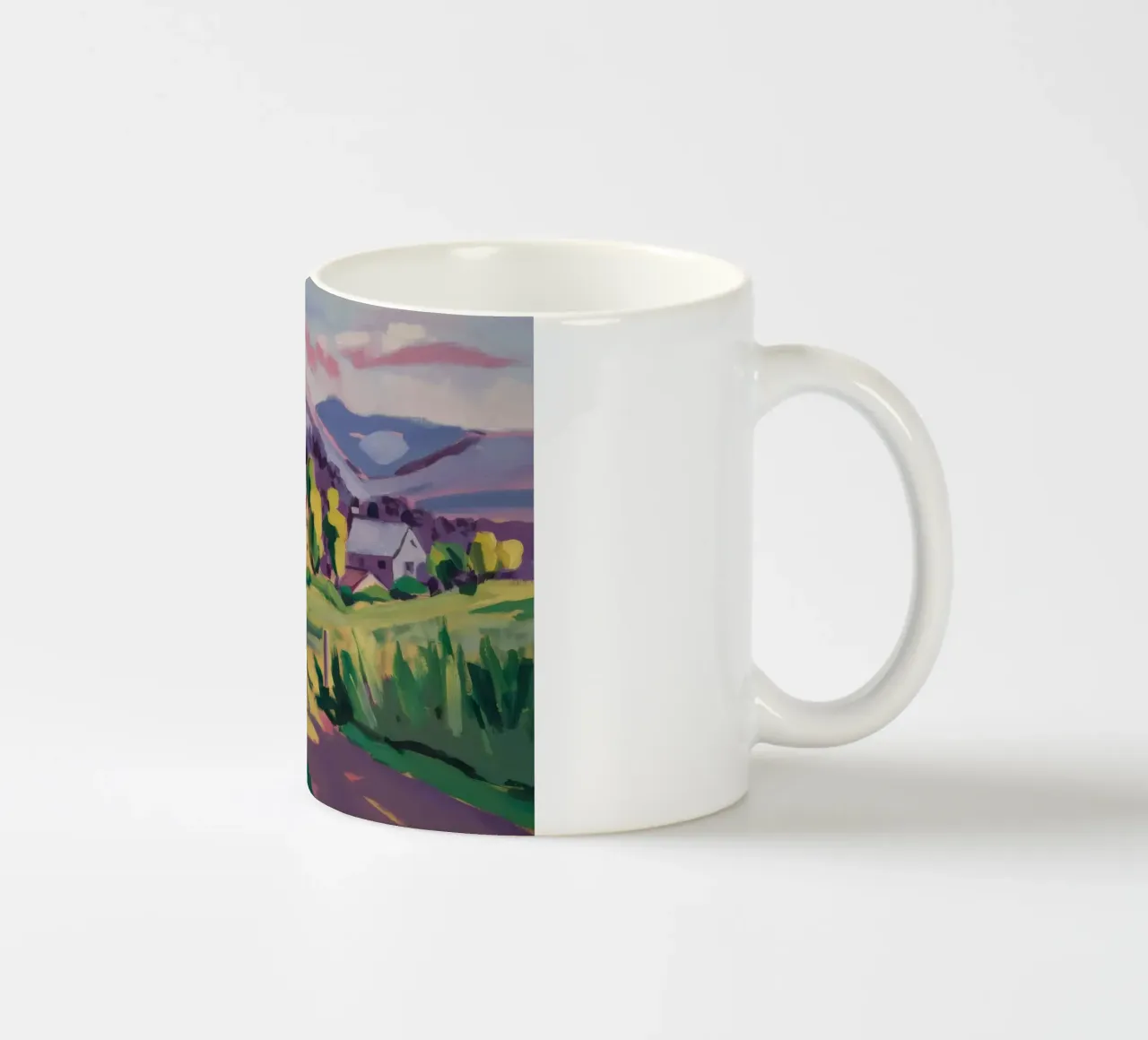 Campi a tetto cremisi tazza in ceramica da Celestial Harmony