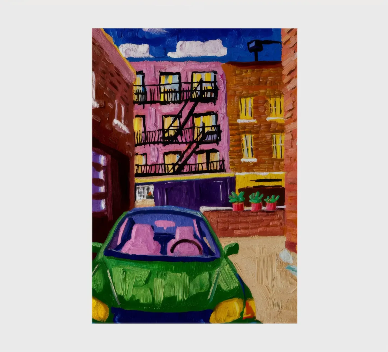 Auto parcheggiata in città di notte diario da Silk Palette