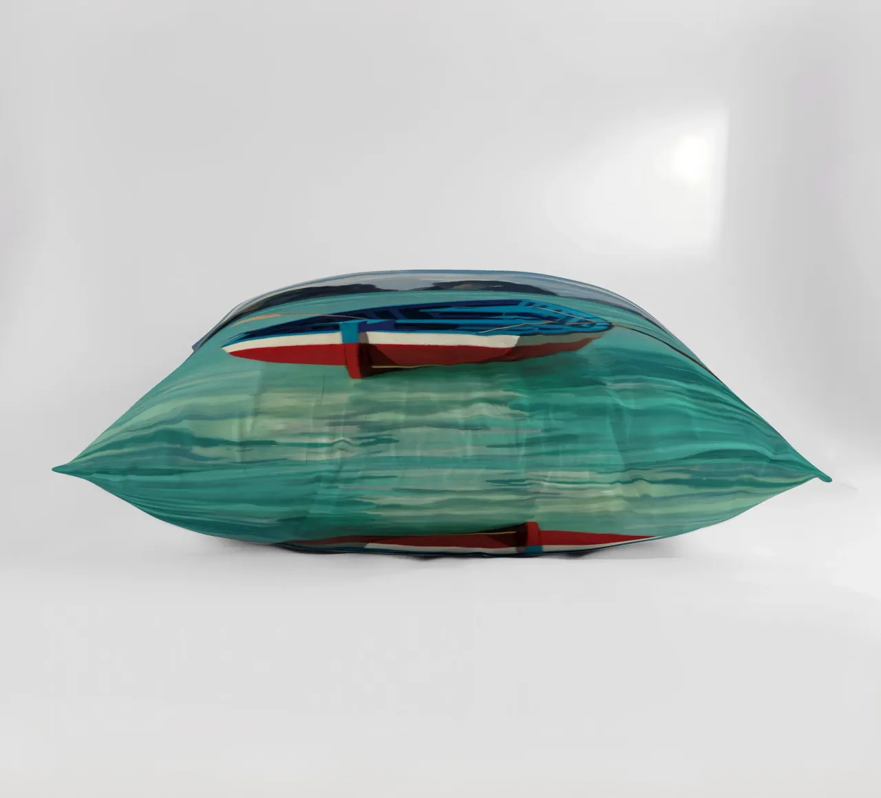 Barca a remi in un mare carsico cuscino da Silk Palette