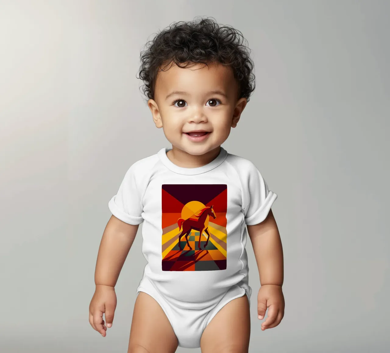 pferd vektor kunst zeichnung Kurzarm Babybody von alghonee