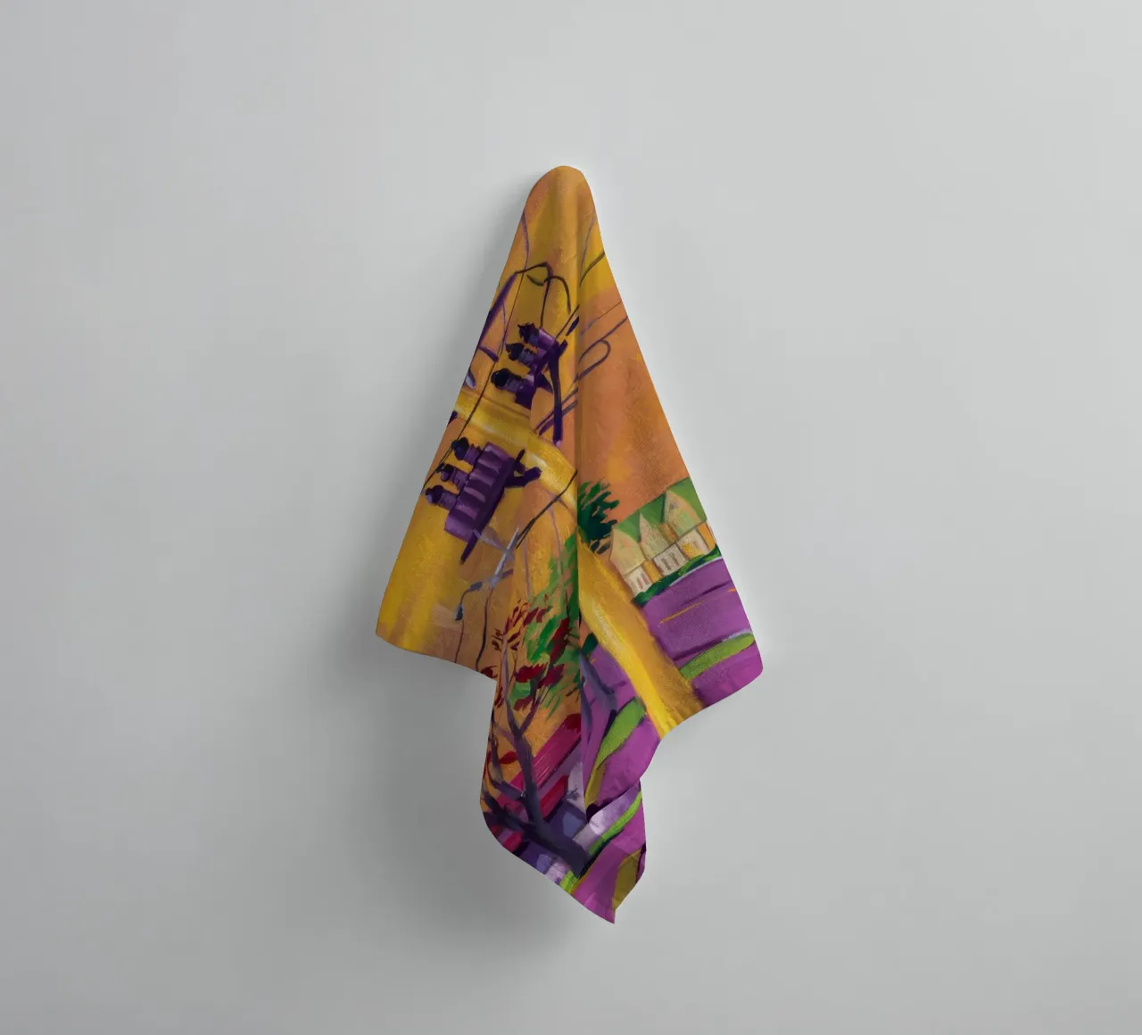 Psychedelic Power Lines towel by Silk Palette