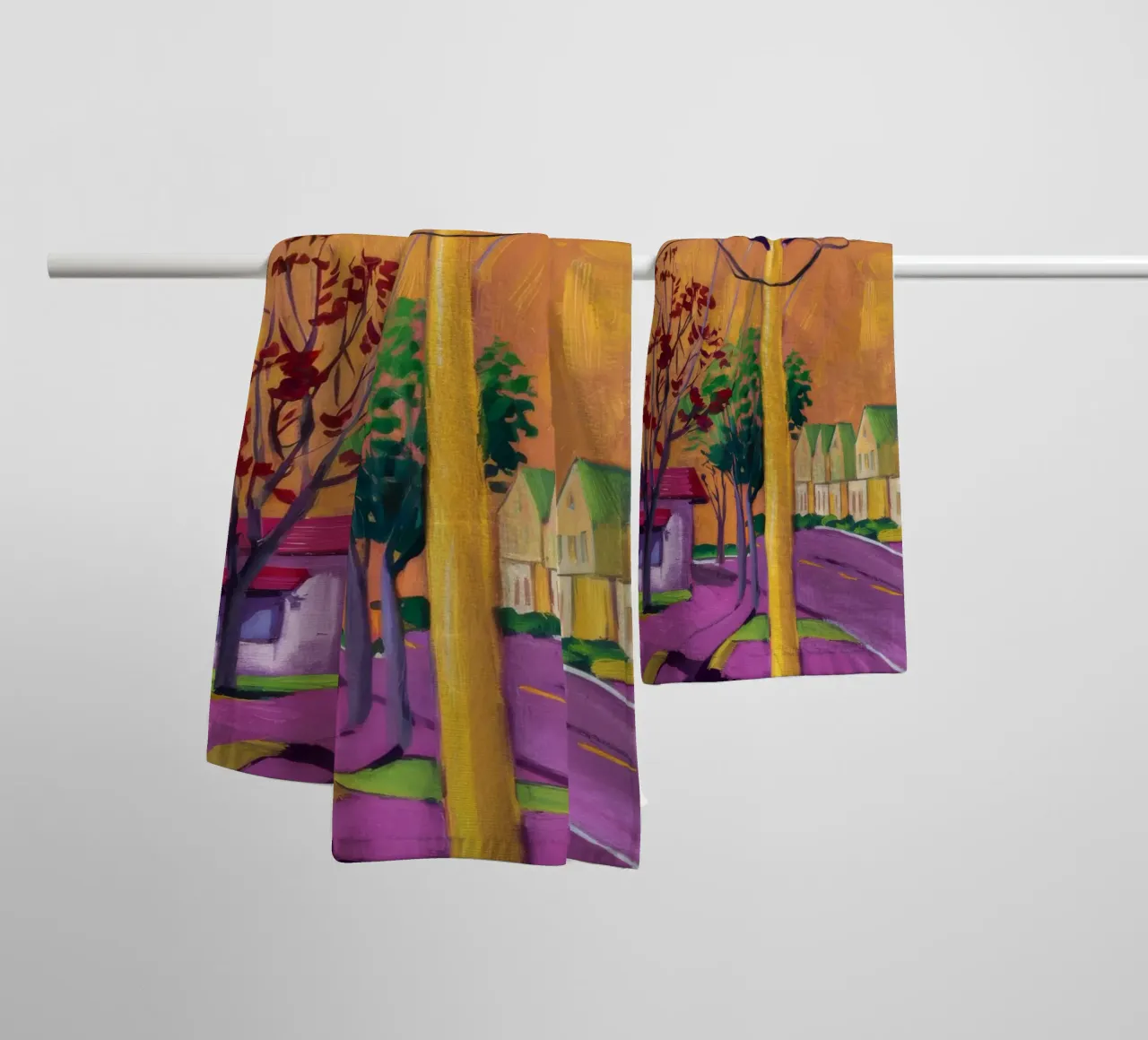 Psychedelic Power Lines towel by Silk Palette